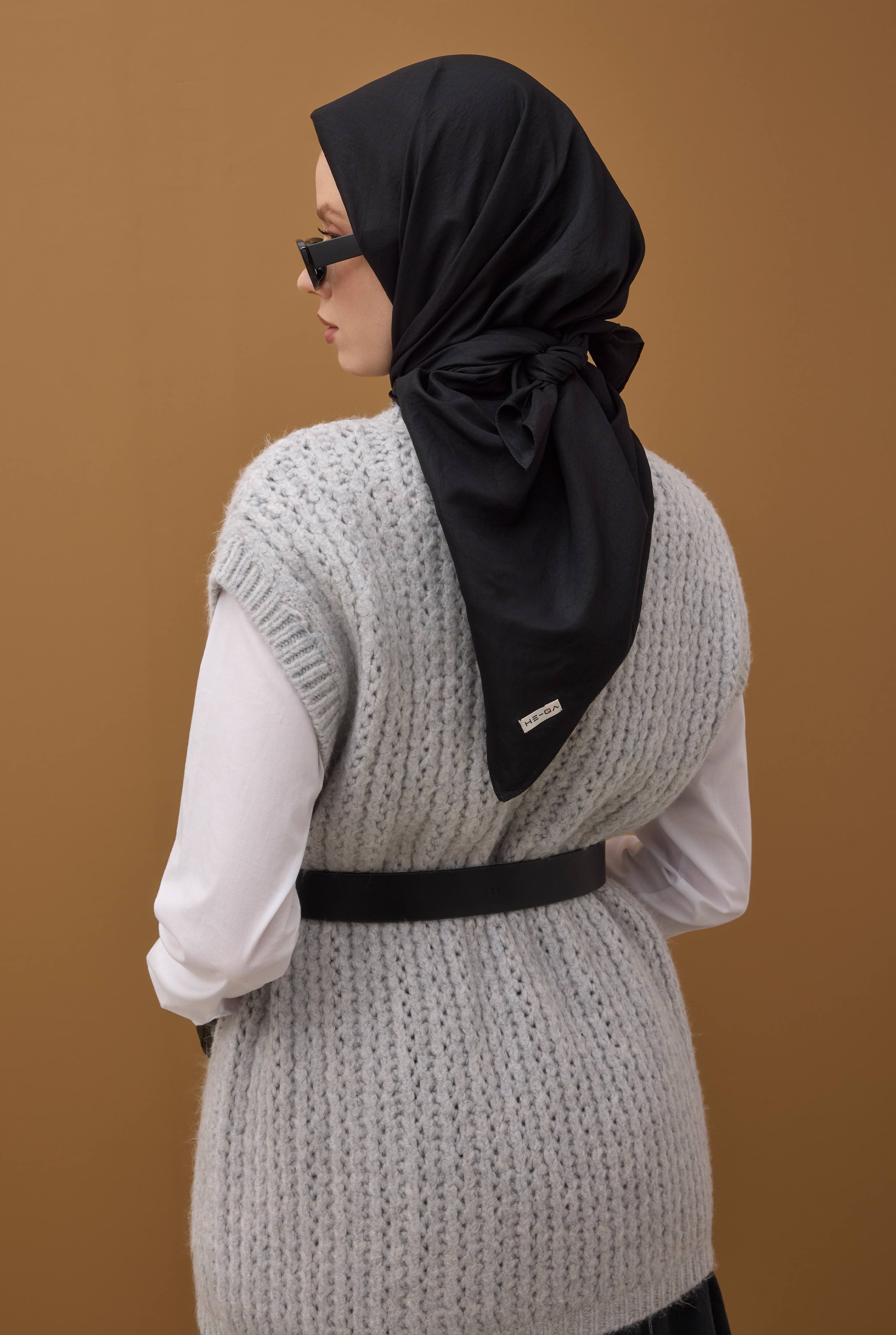 Soft Wrinkled Scarf Black - 3