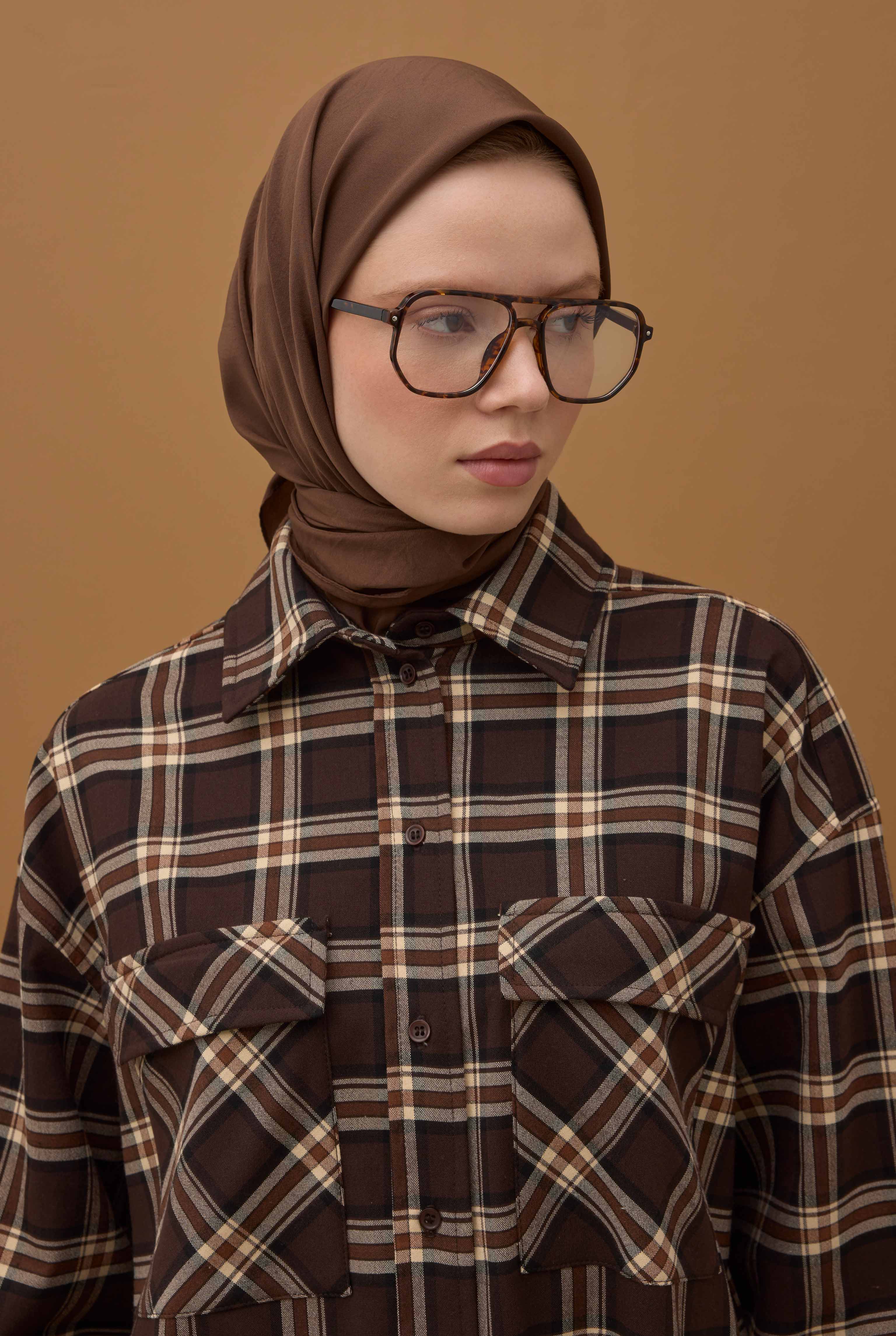 Soft Wrinkled Scarf Brown - 2