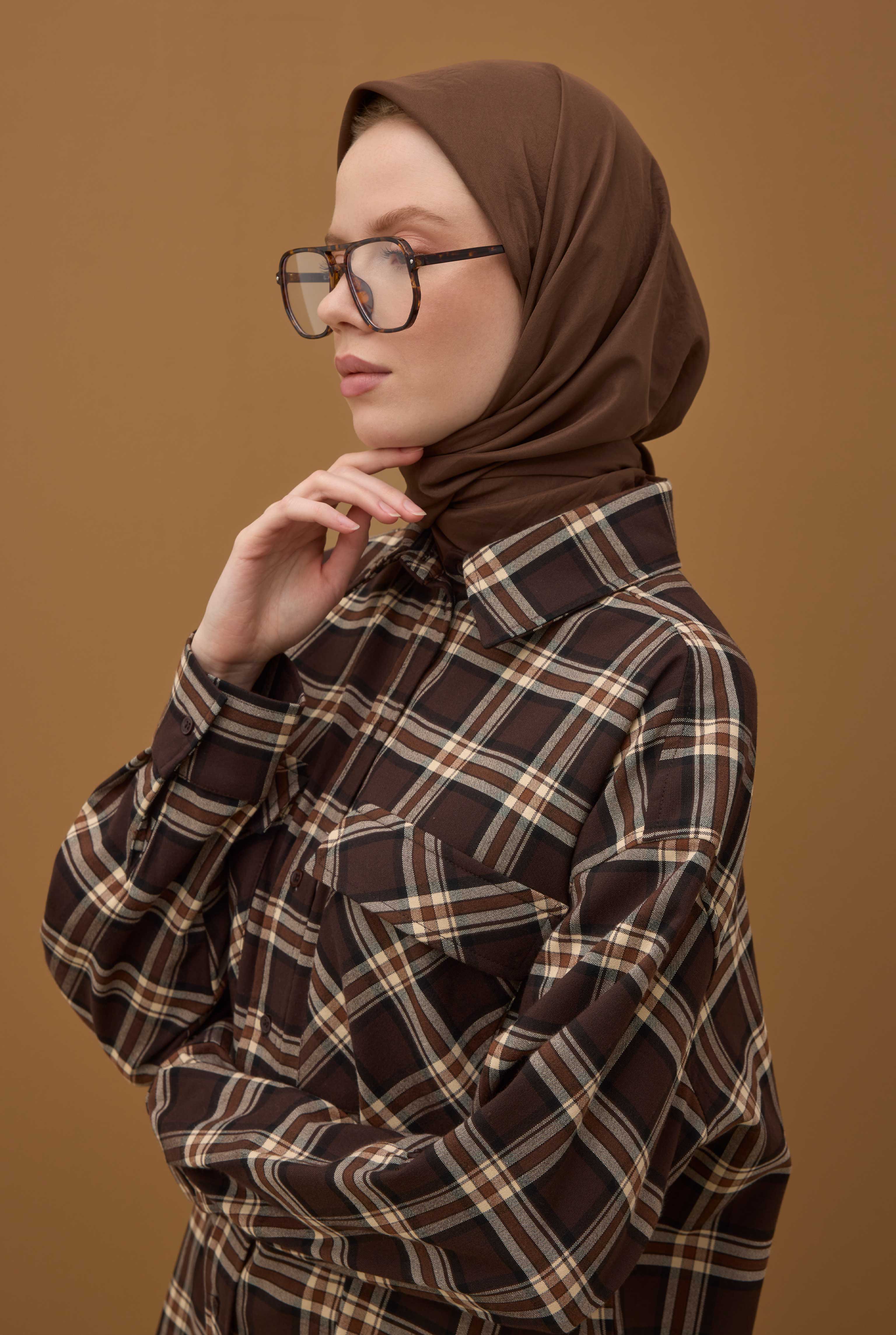 Soft Wrinkled Scarf Brown - 4