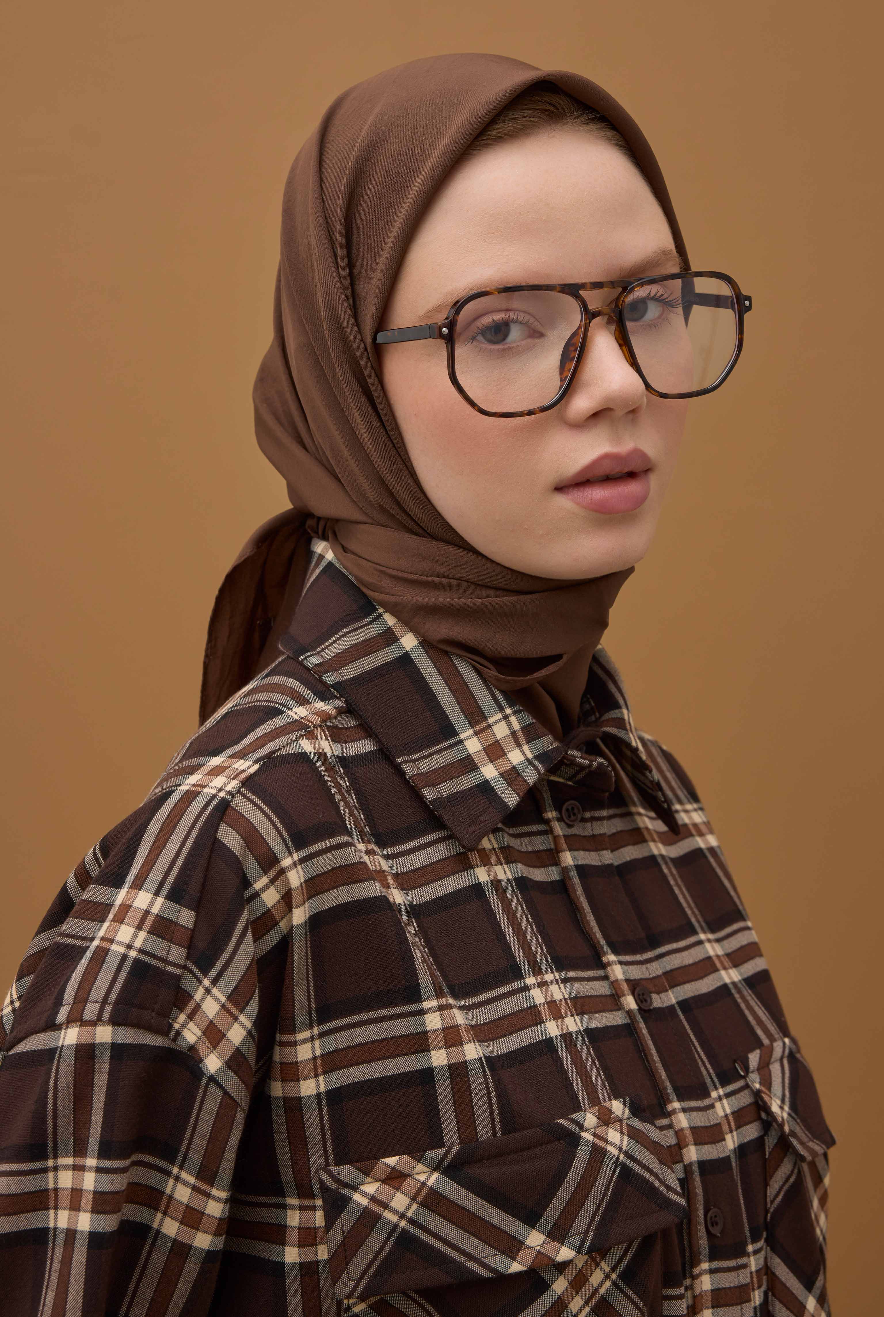 Soft Wrinkled Scarf Brown - HE-QA