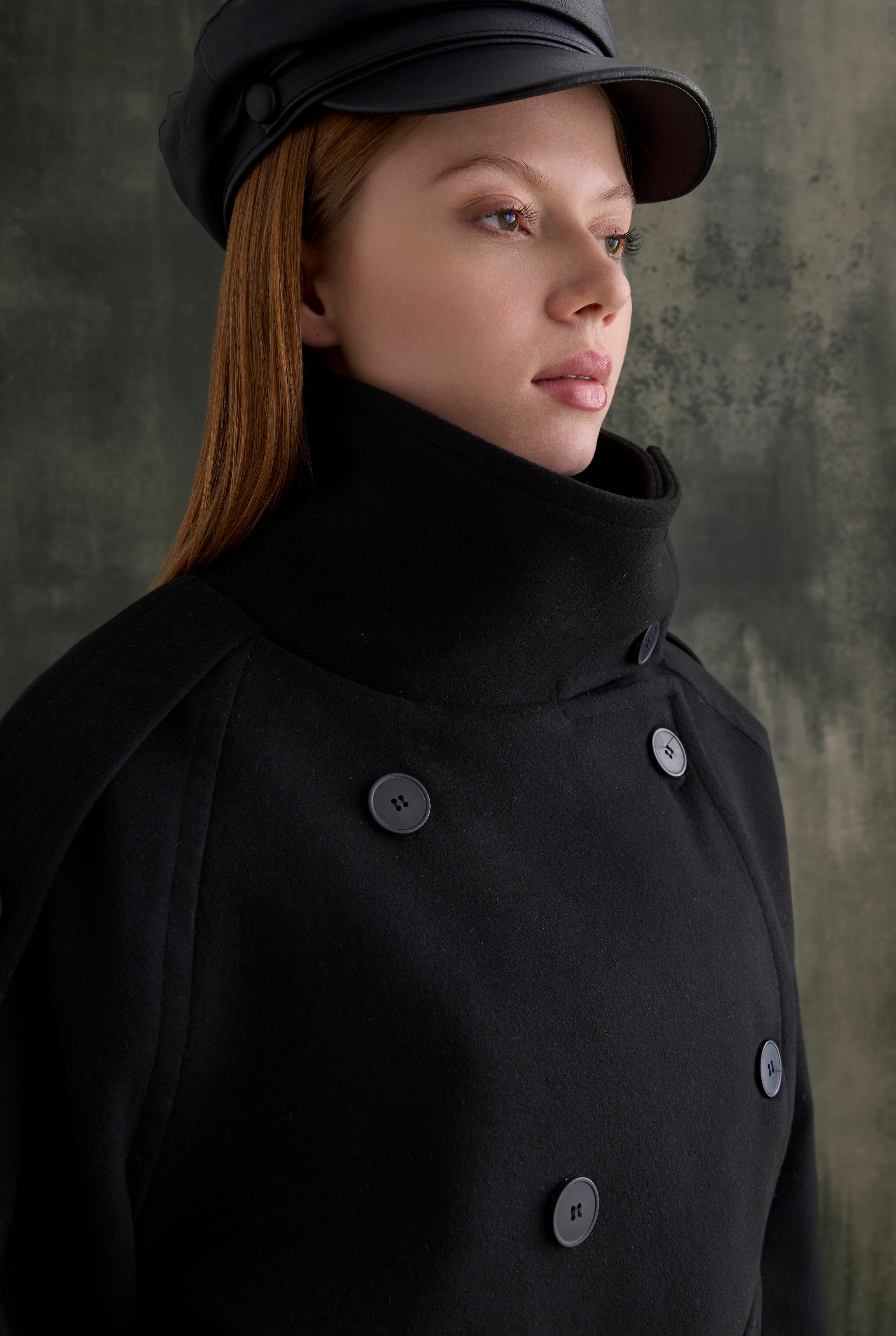 High-Neck Coat Black - 3