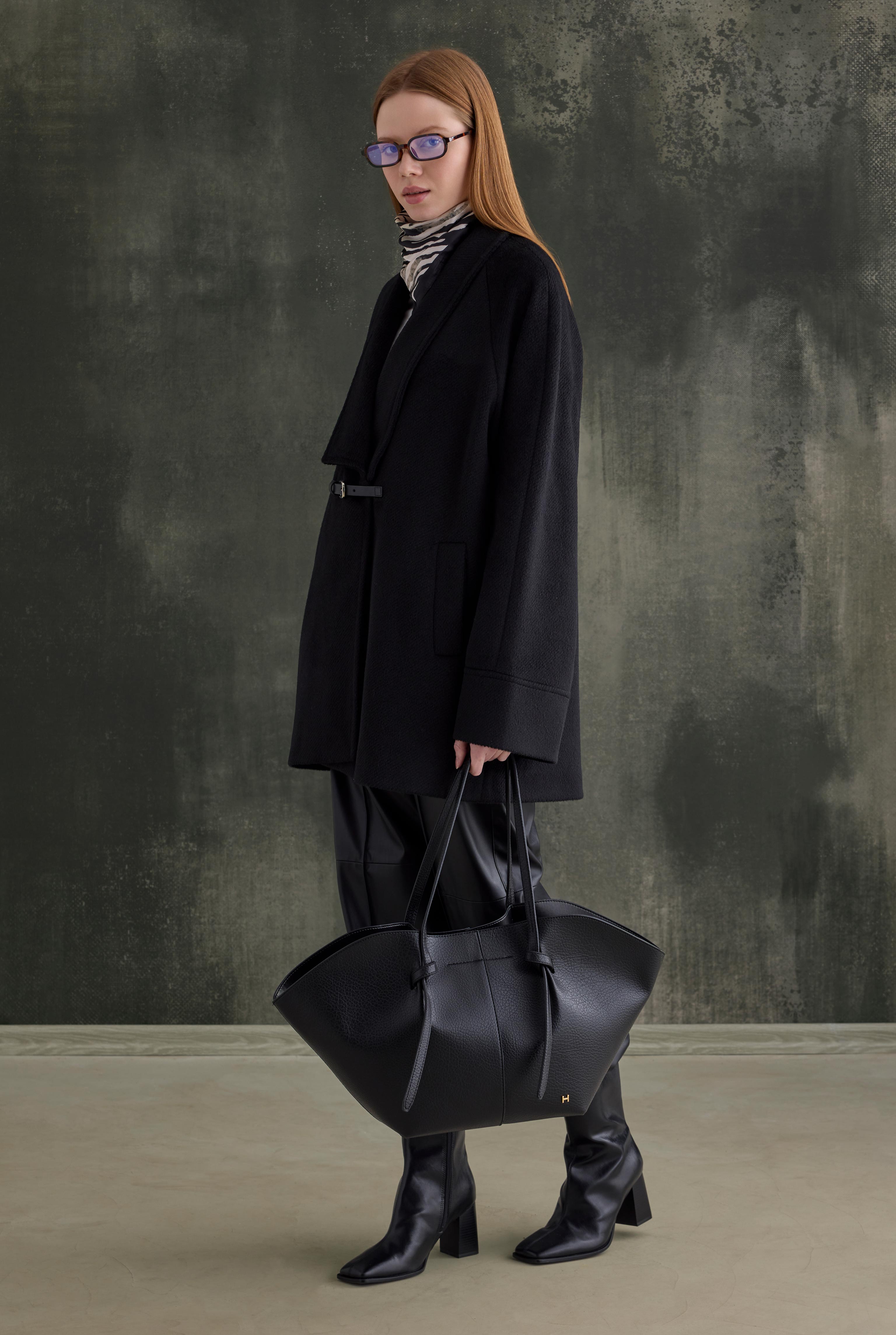 Belt Detailed Coat Black - 3