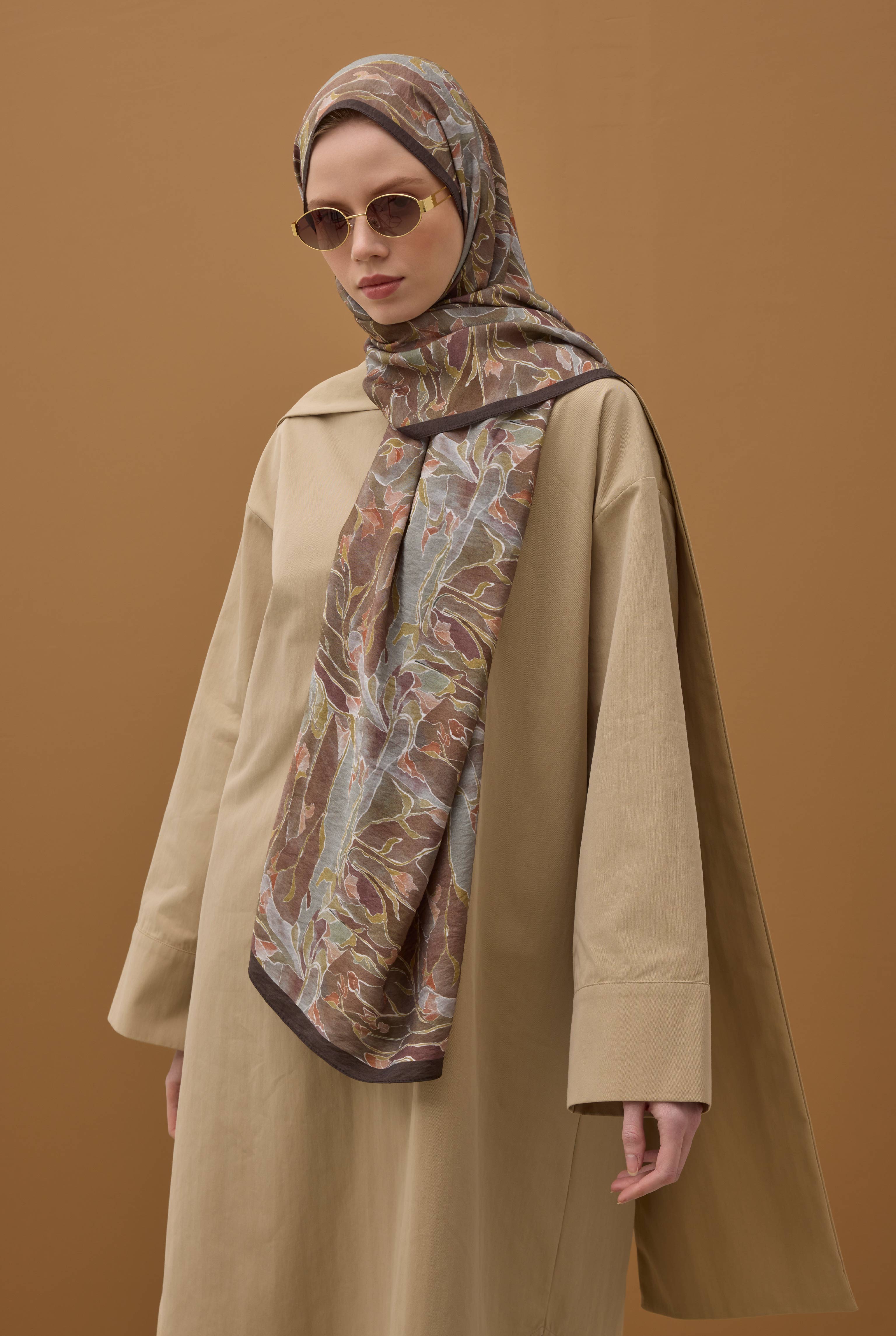 Frame Bloom Shawl Warm Brown - 4