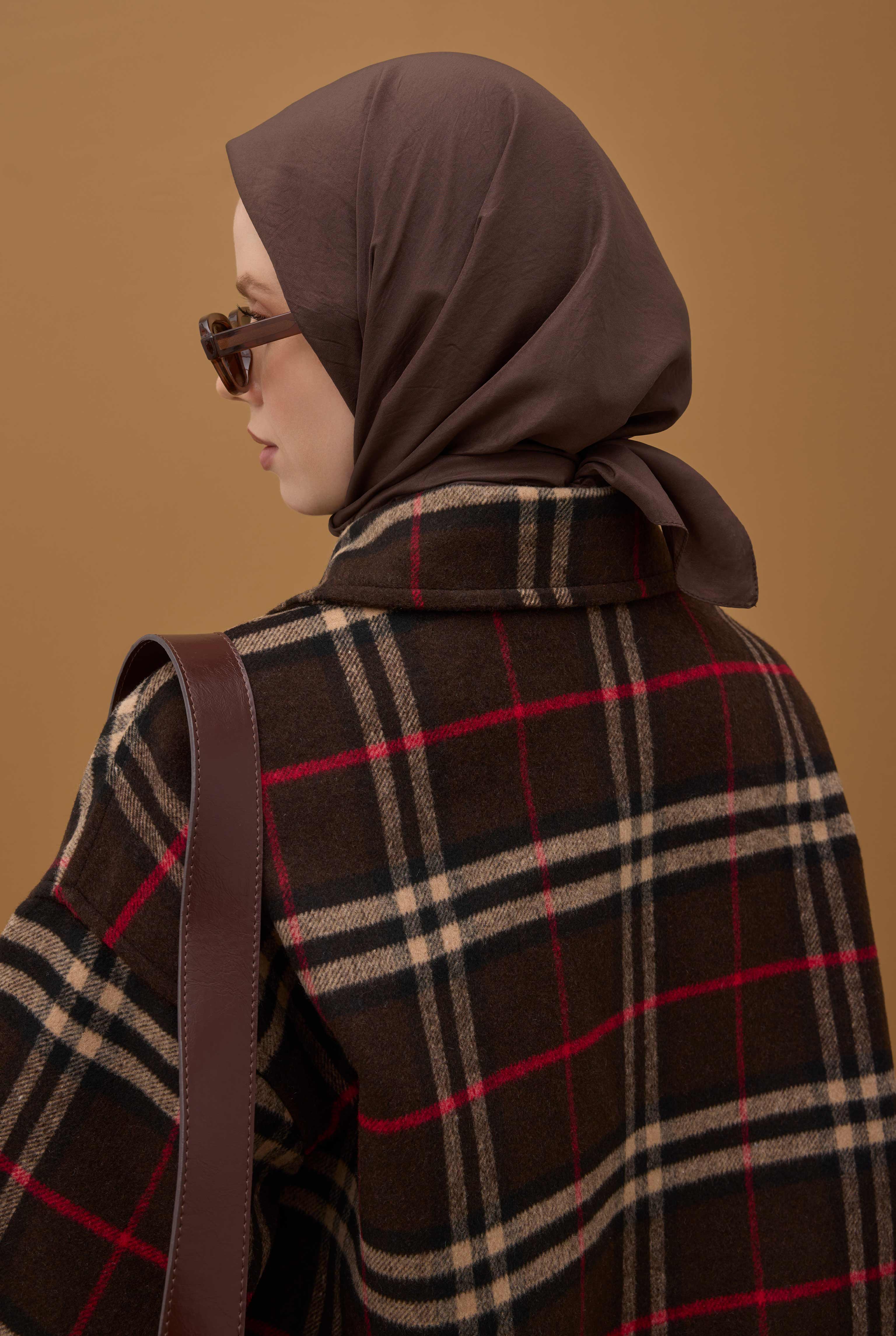 Soft Wrinkled Scarf Dark Brown - 4
