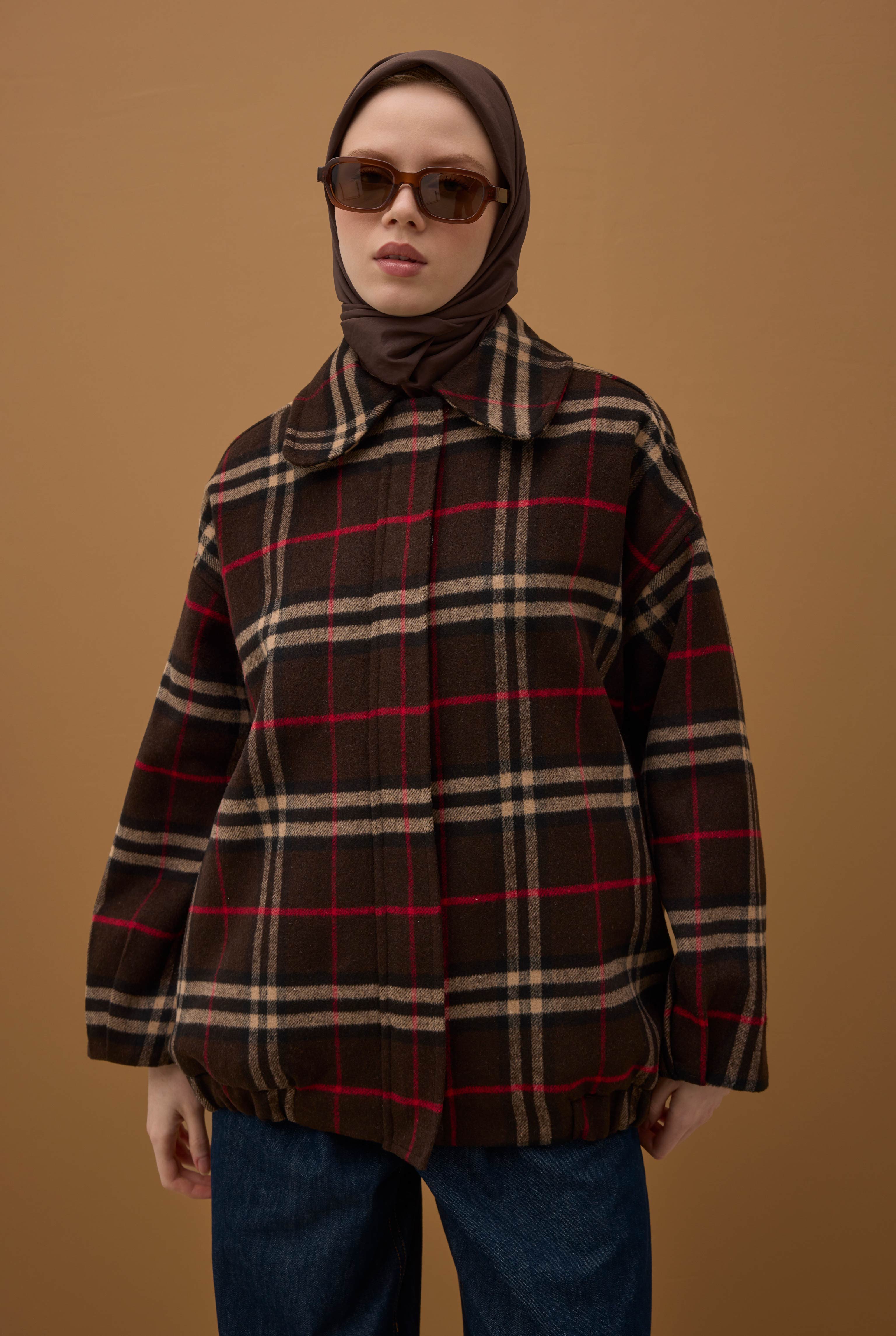 Soft Wrinkled Scarf Dark Brown - HE-QA
