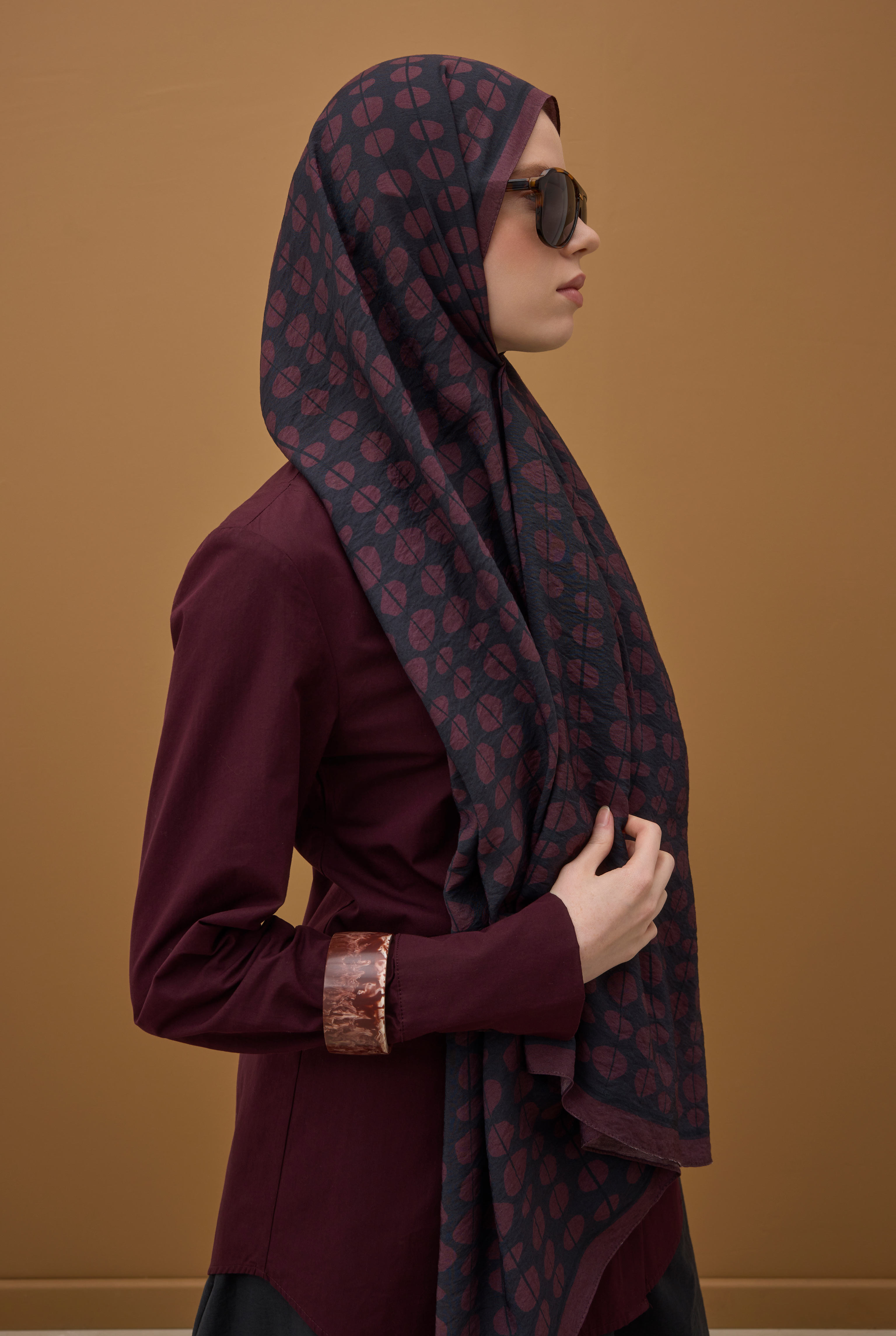 Point Shawl Bordeaux - 4