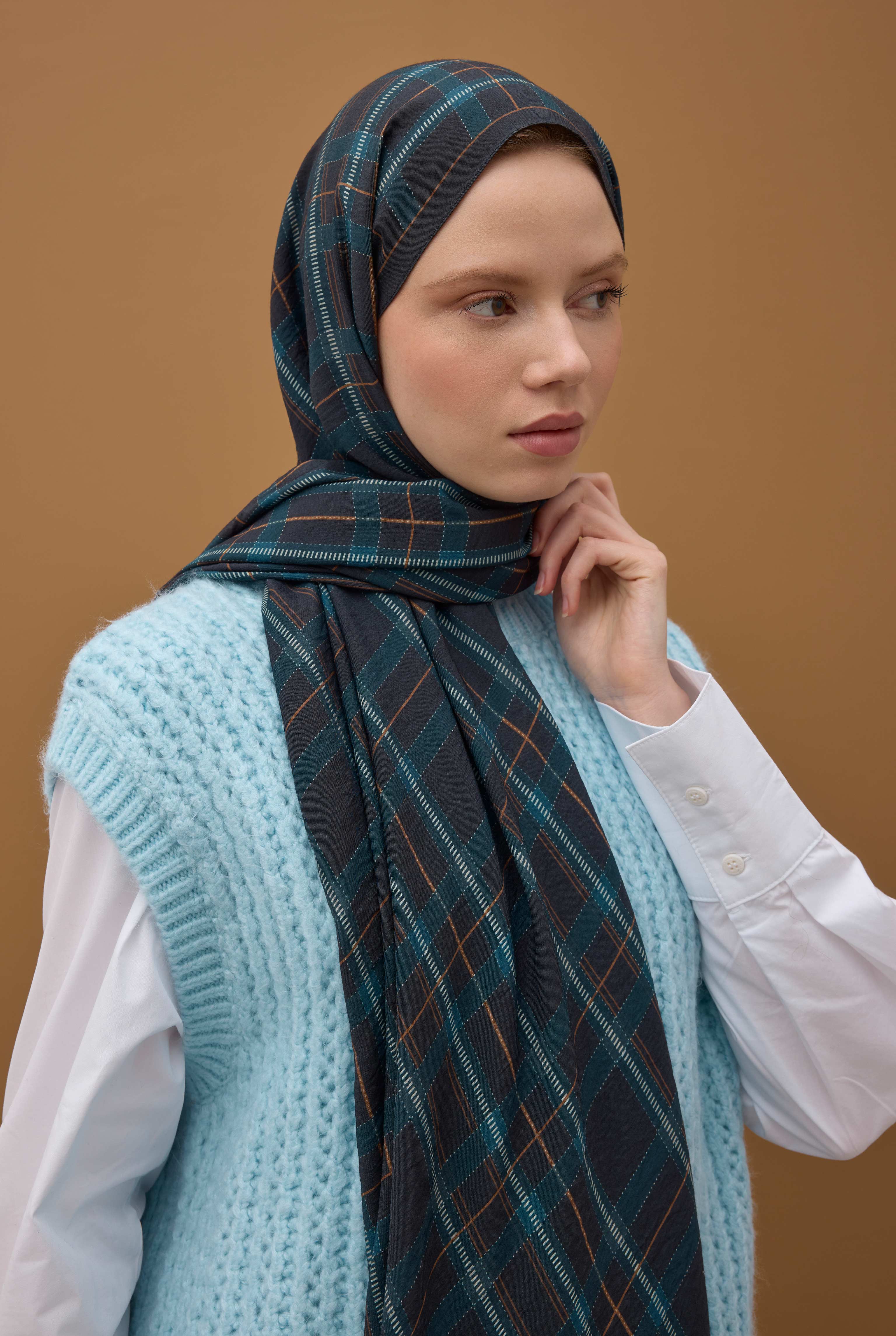 Aria Ekose Şal Acı Kahve - 2