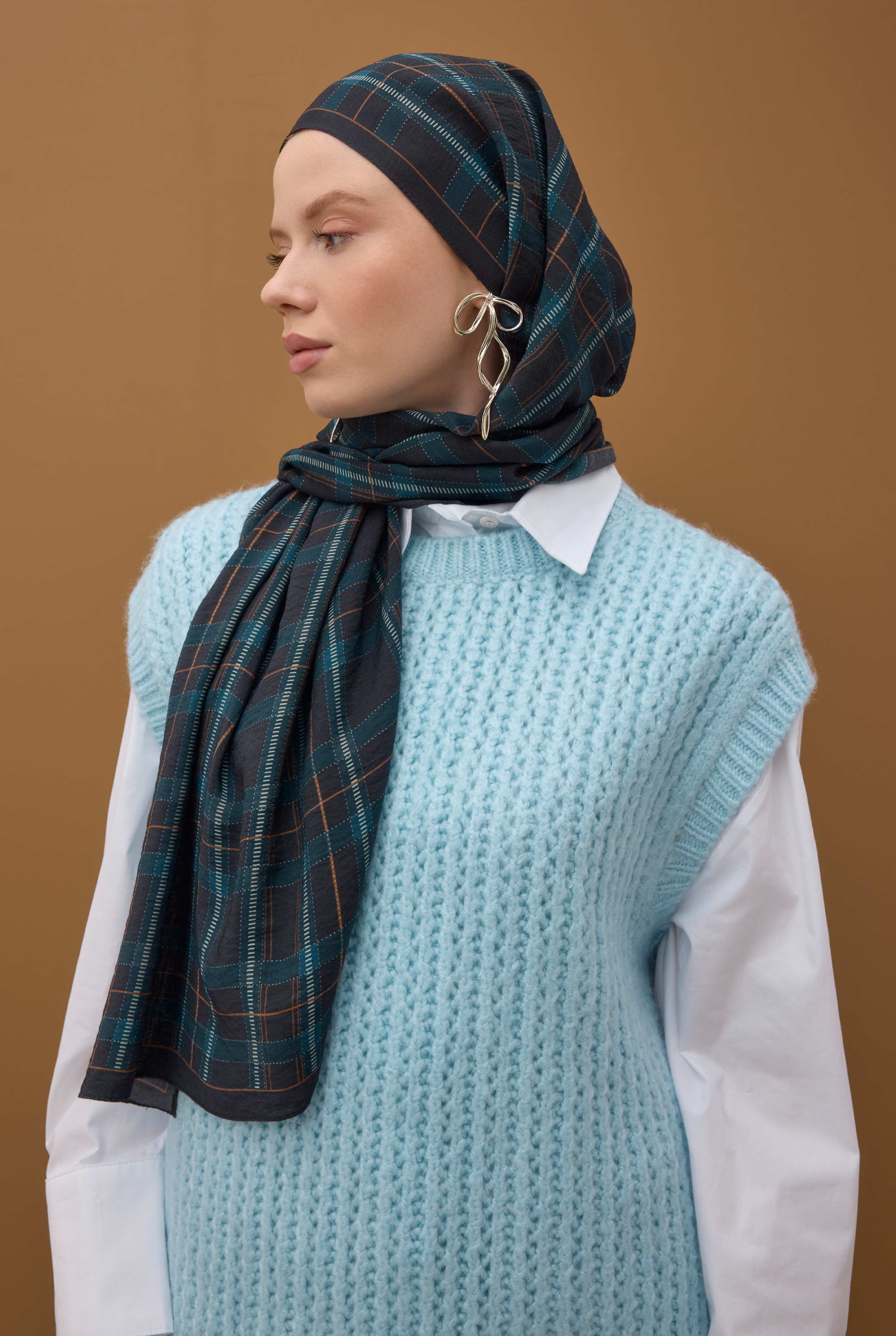 Aria Ekose Şal Acı Kahve - 5