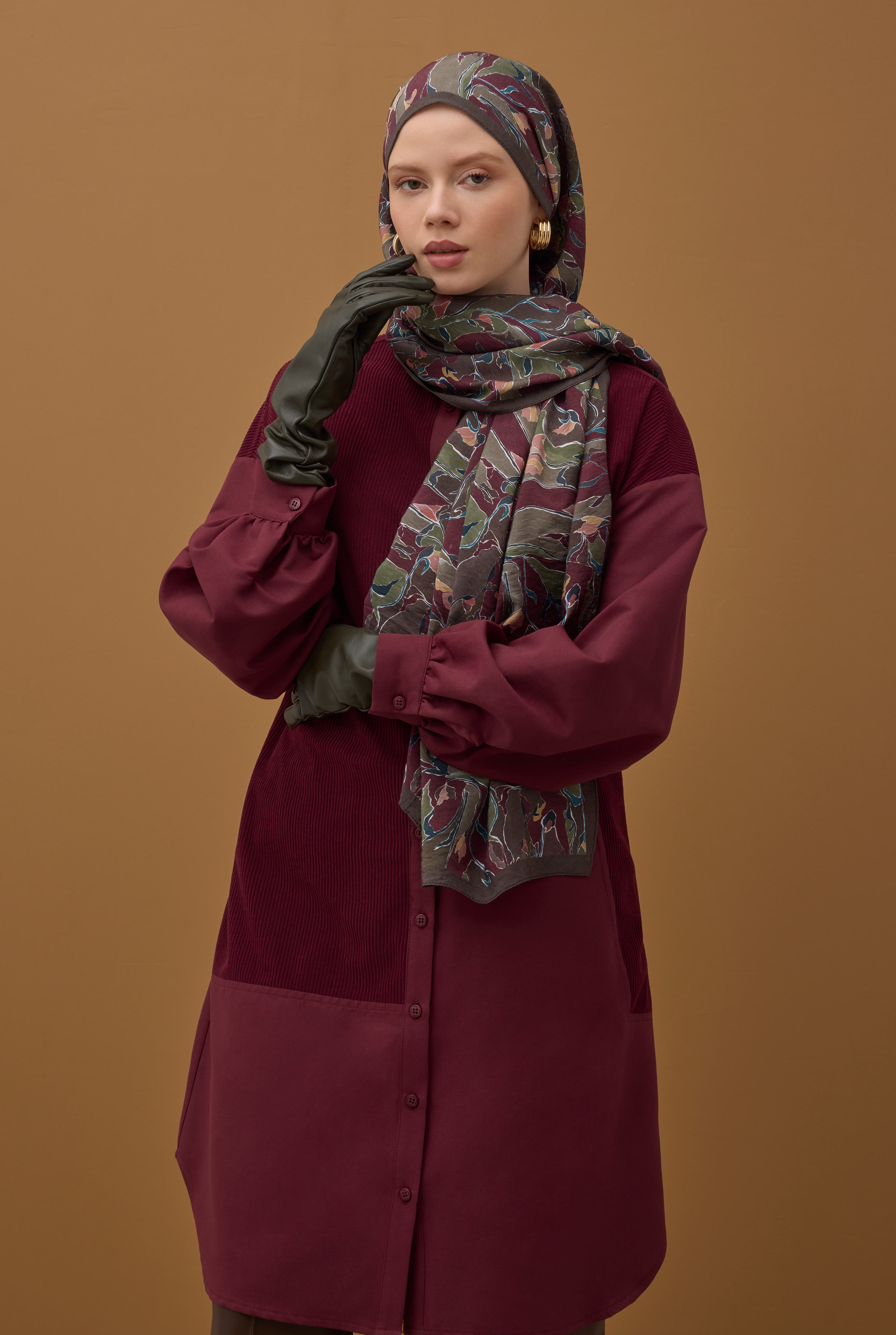 Frame Bloom Shawl Bordeaux - 5