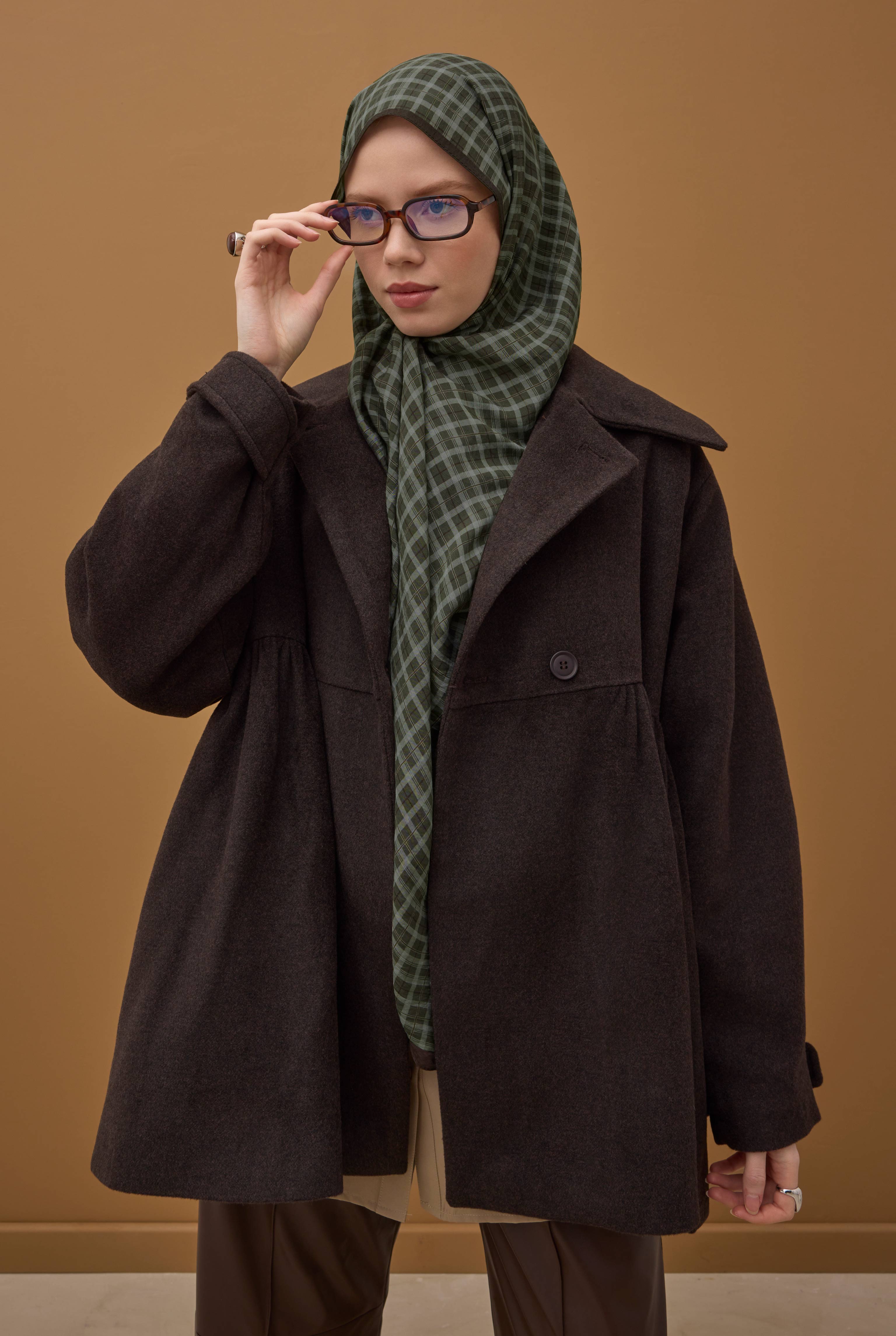 Lune Plaid Shawl Sage Green - 4