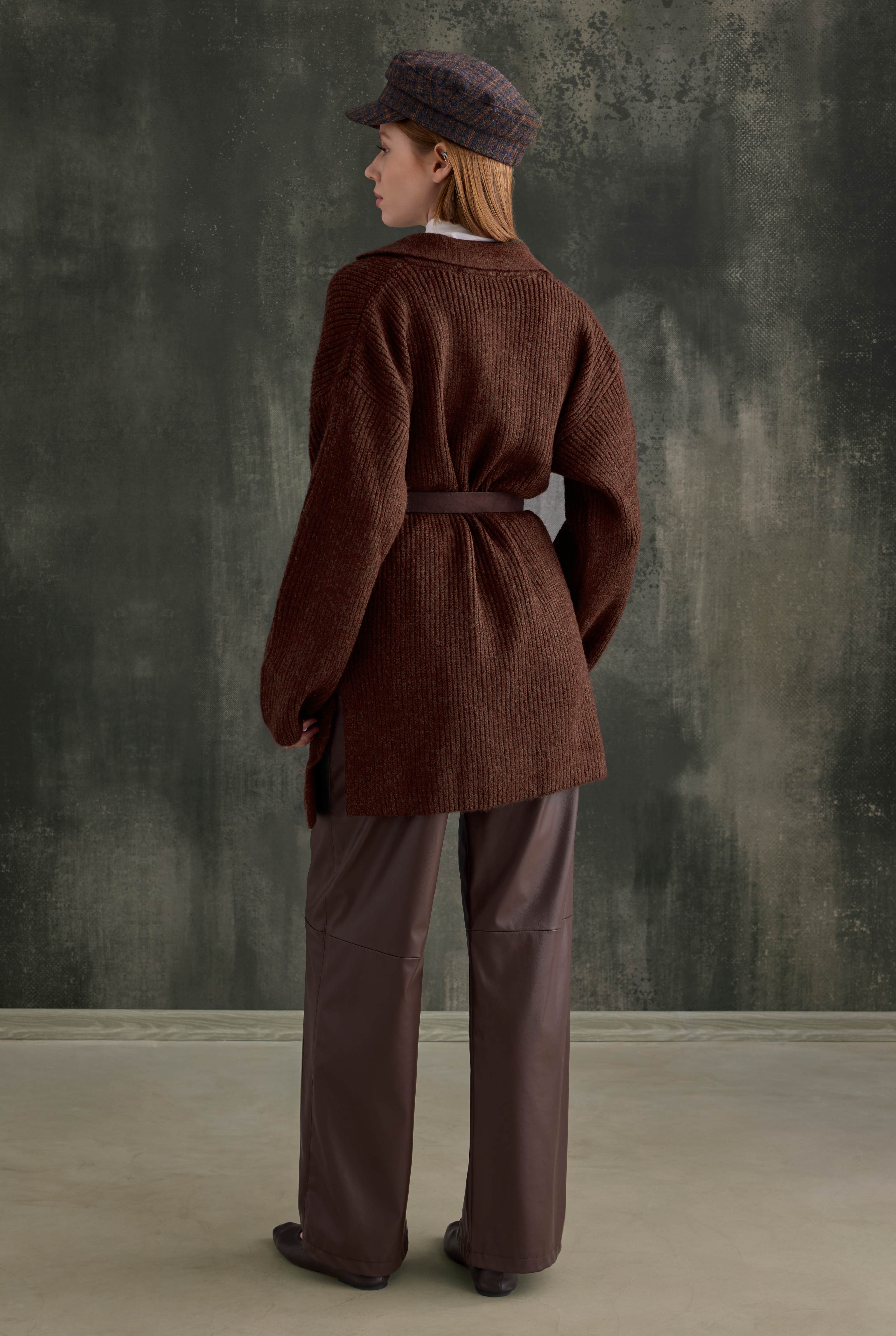 Long Polo Neck Sweater Brown - 3