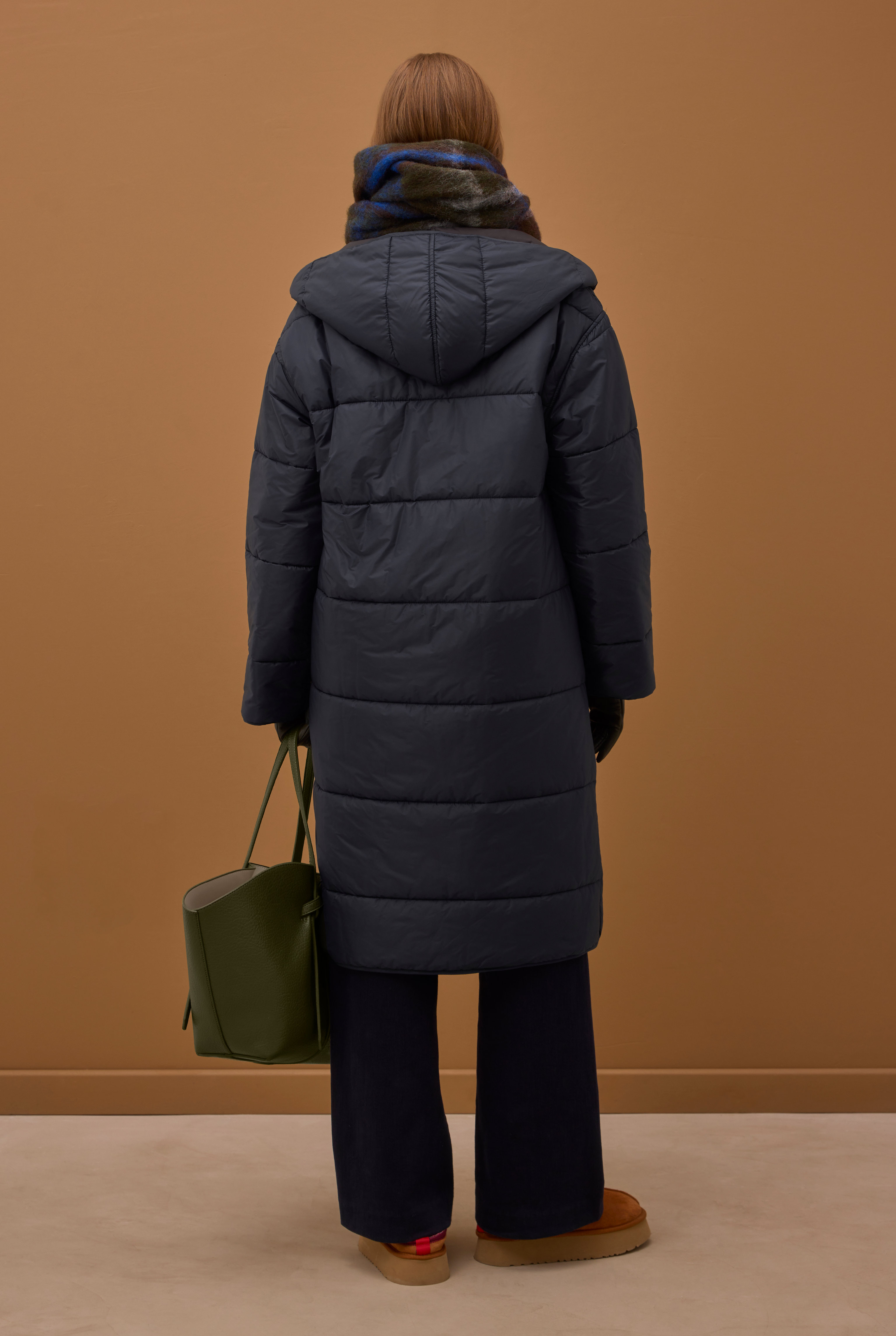 Reversible Puffer Jacket Dark Brown -Dark Navy Blue - 10