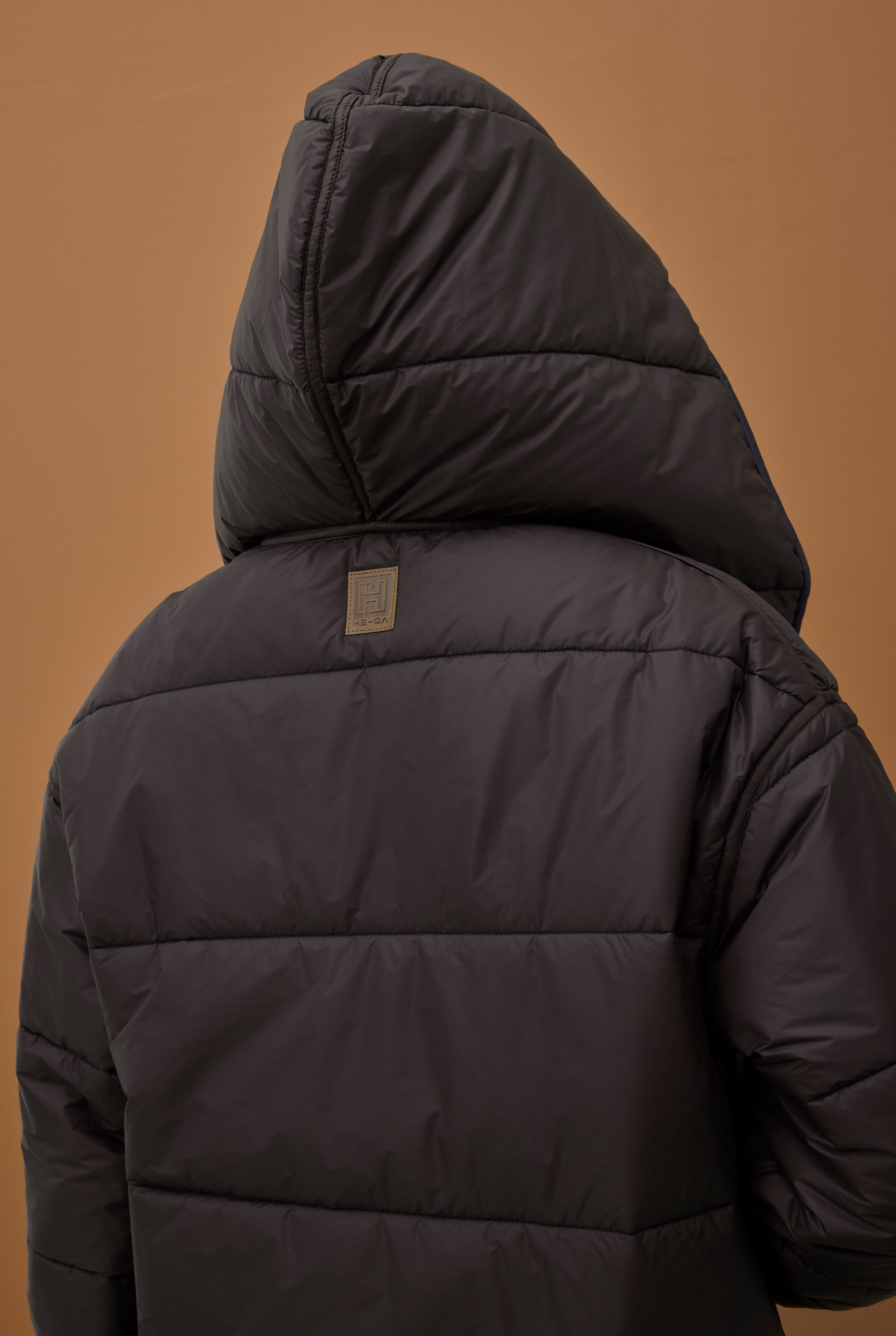 Reversible Puffer Jacket Dark Brown -Dark Navy Blue - 3