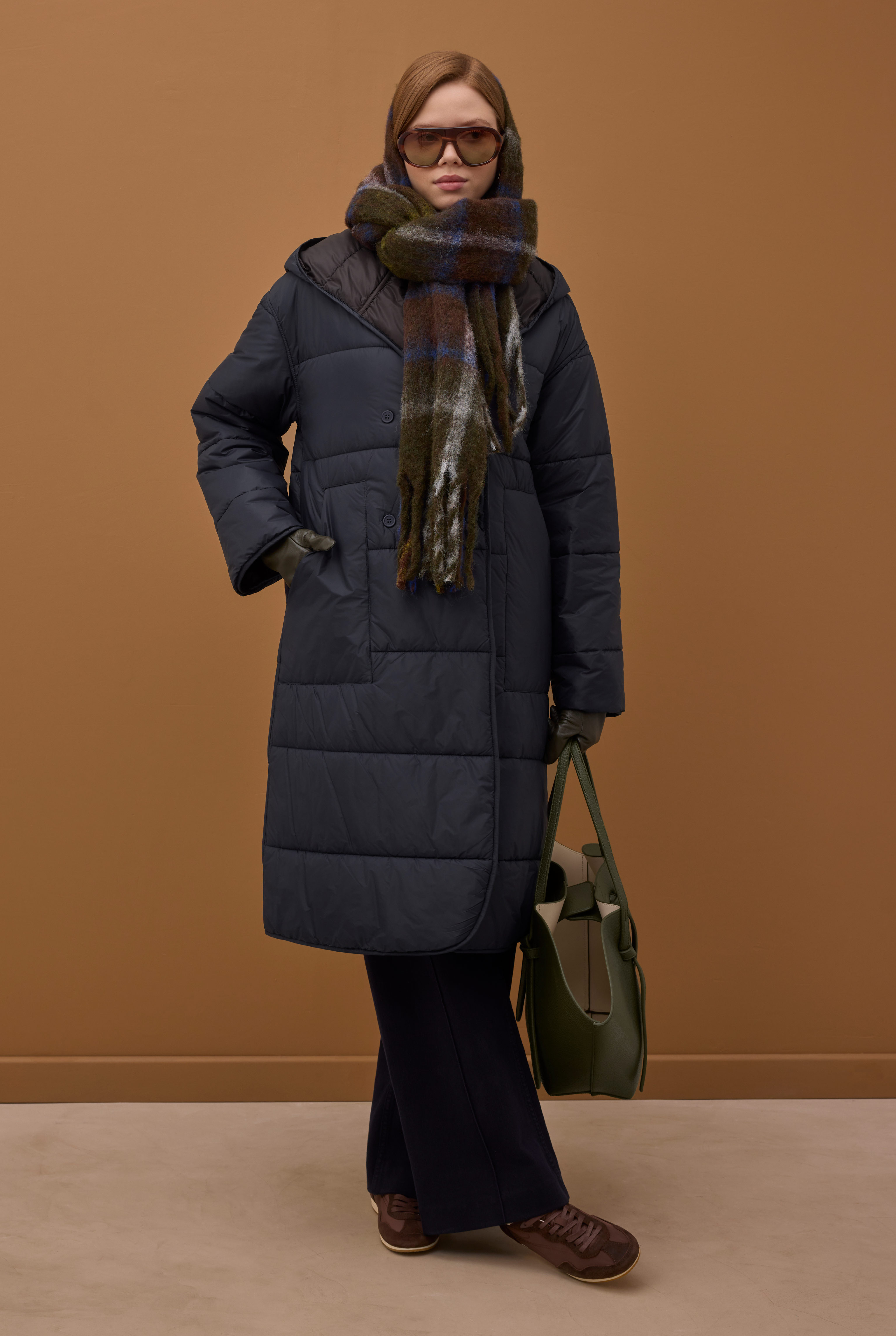 Reversible Puffer Jacket Dark Brown -Dark Navy Blue - 4