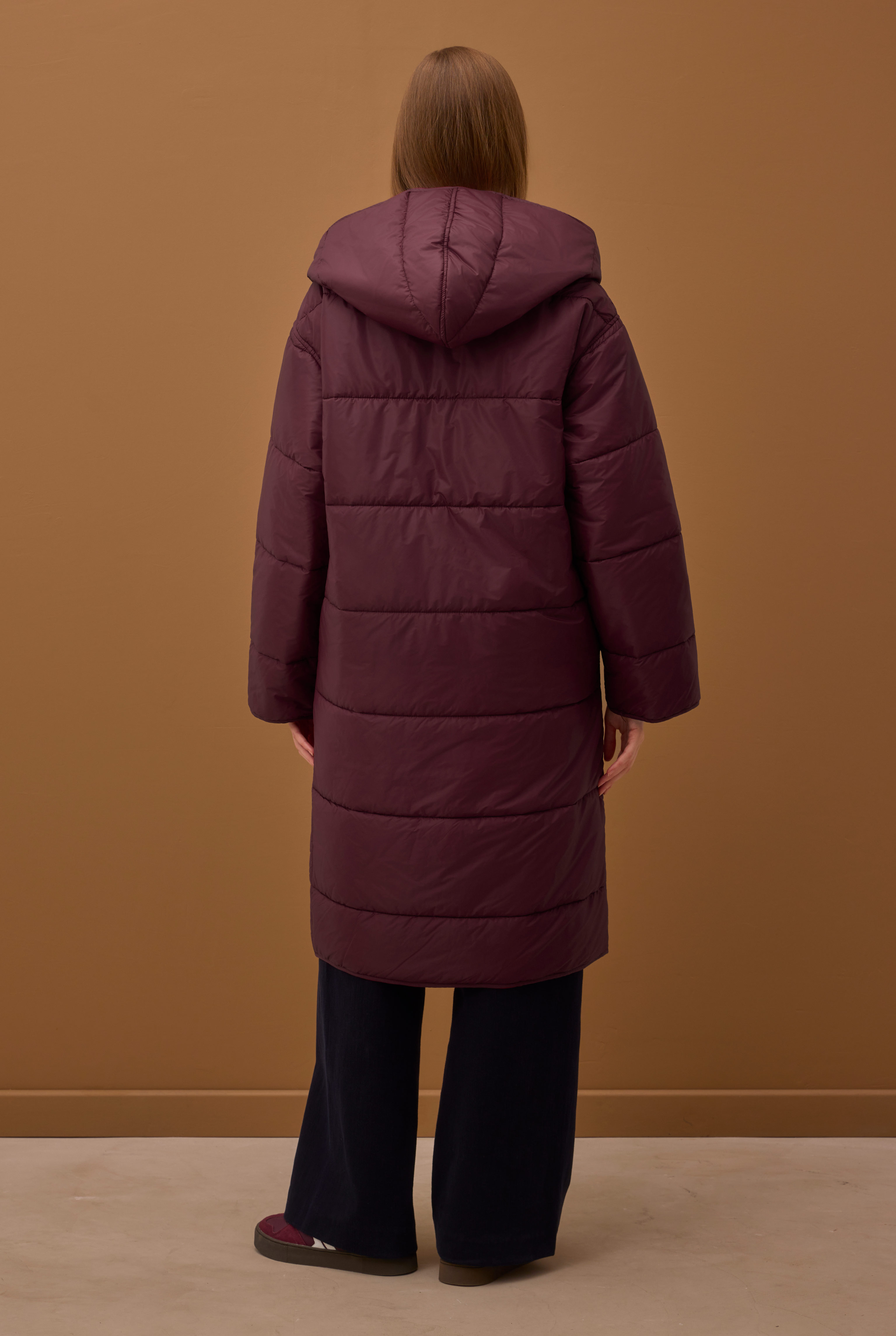 Reversible Puffer Jacket Bordeaux-Dark Brown - 8