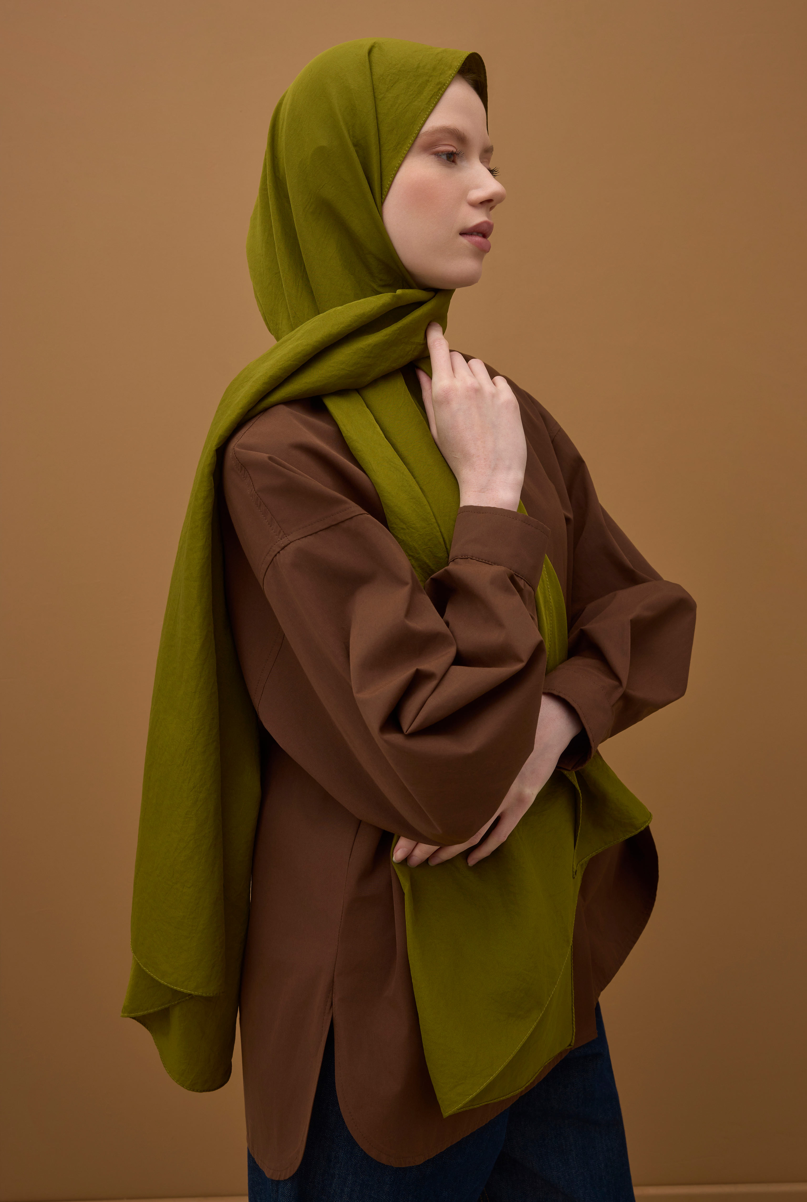Soft Wrinkled Shawl Avocado - 3