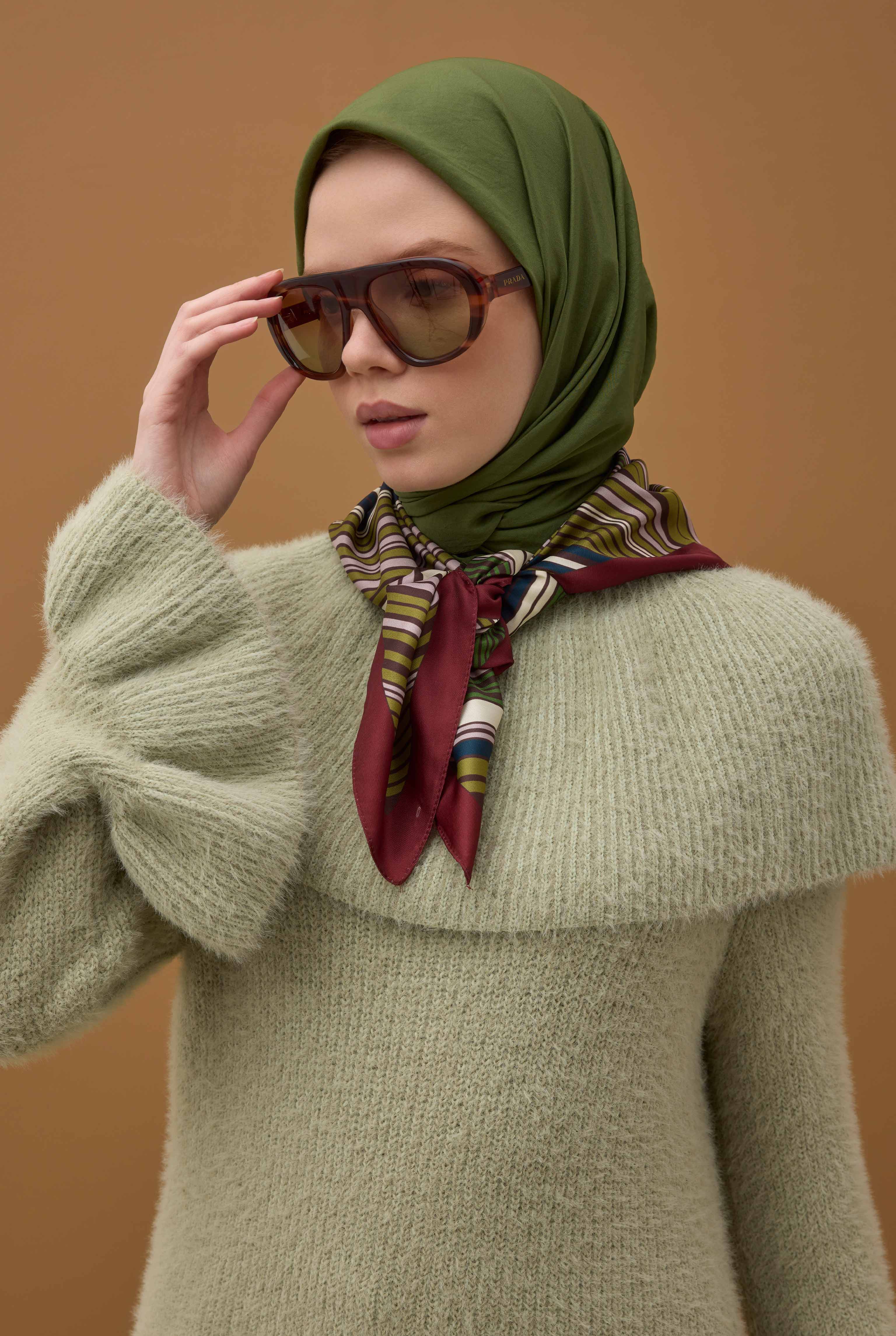 Soft Wrinkled Scarf Cypress Green - HE-QA