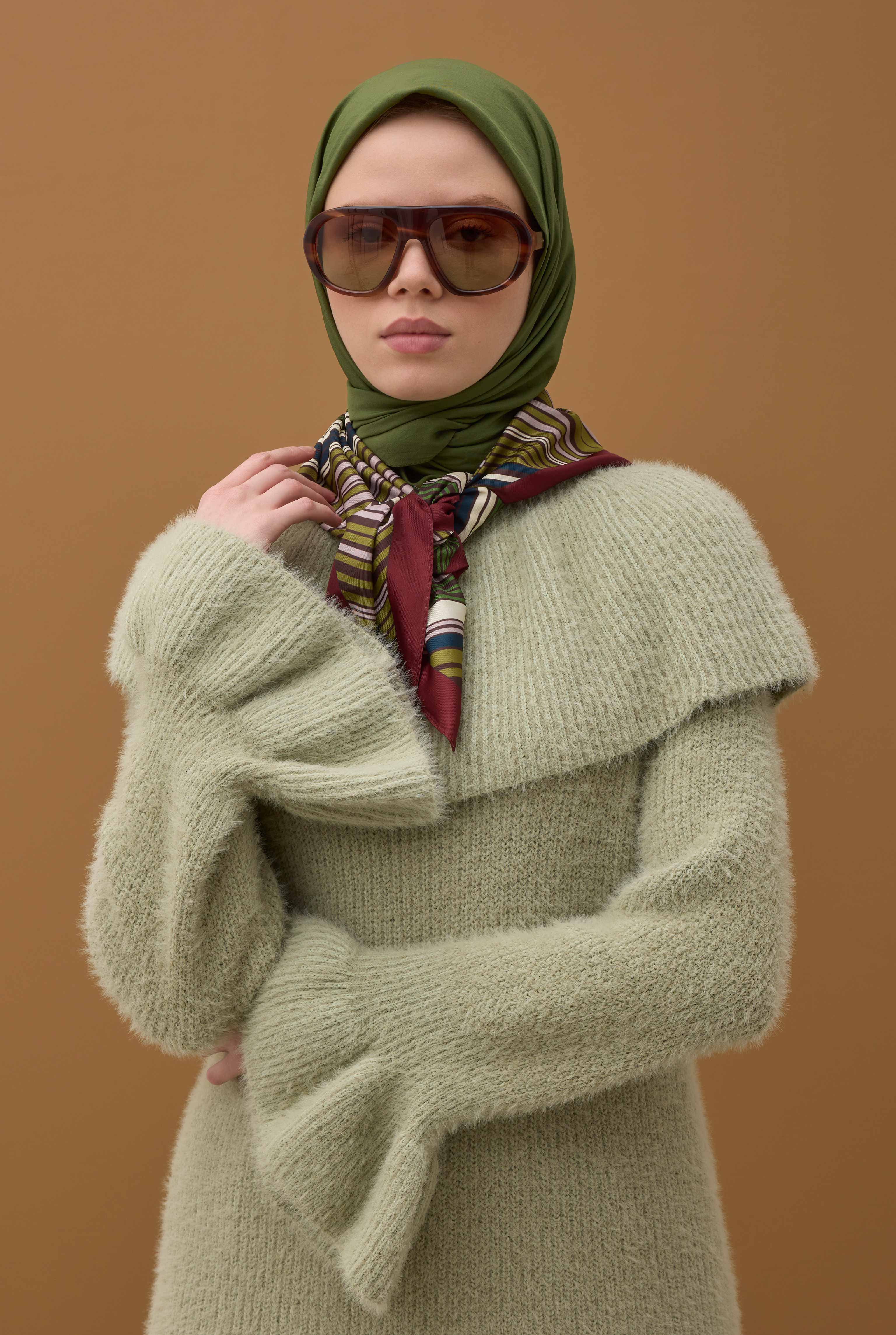 Soft Wrinkled Scarf Cypress Green - 3