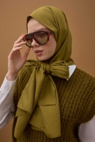 Soft Wrinkled Shawl Oil Green 