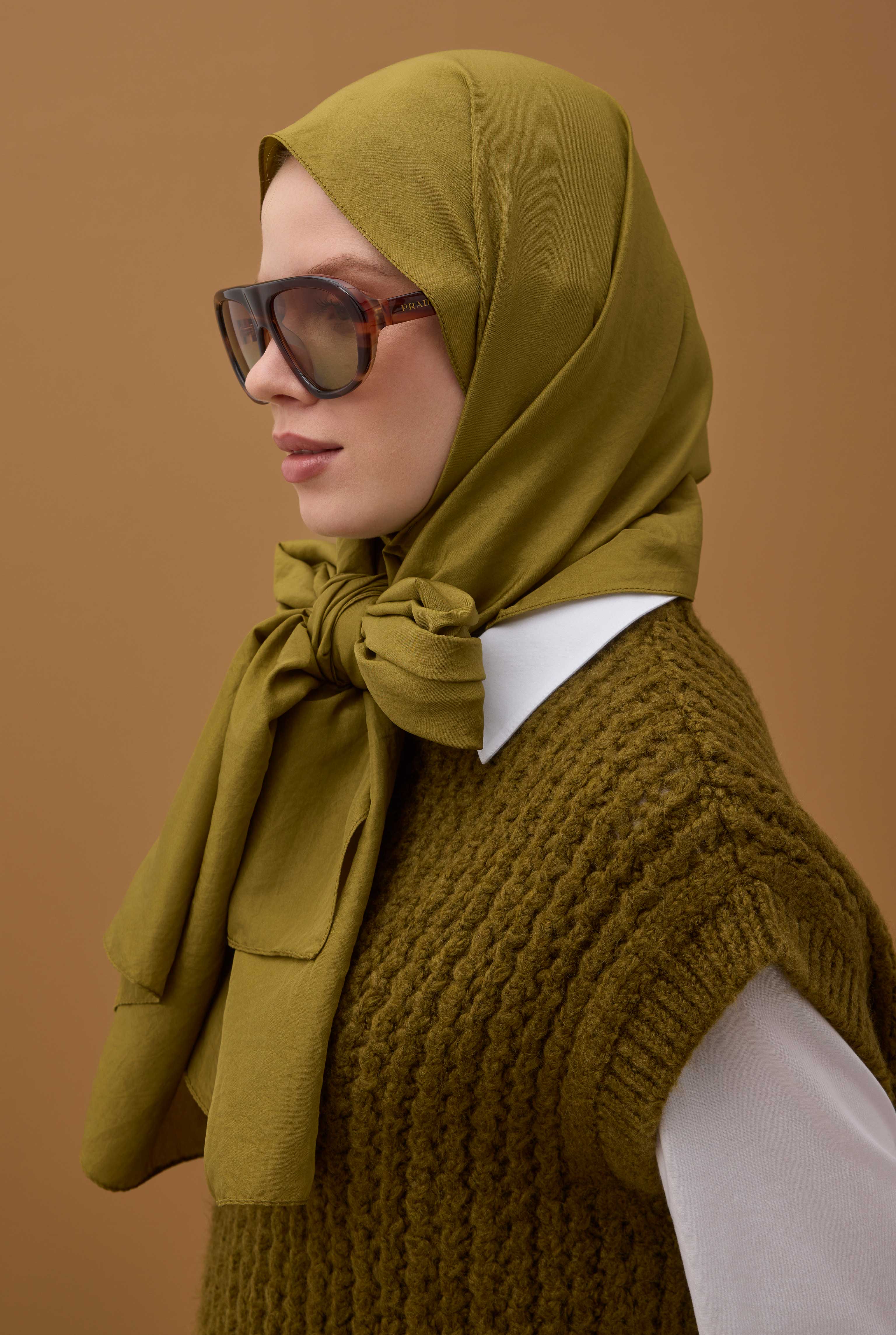 Soft Wrinkled Shawl Oil Green - 2