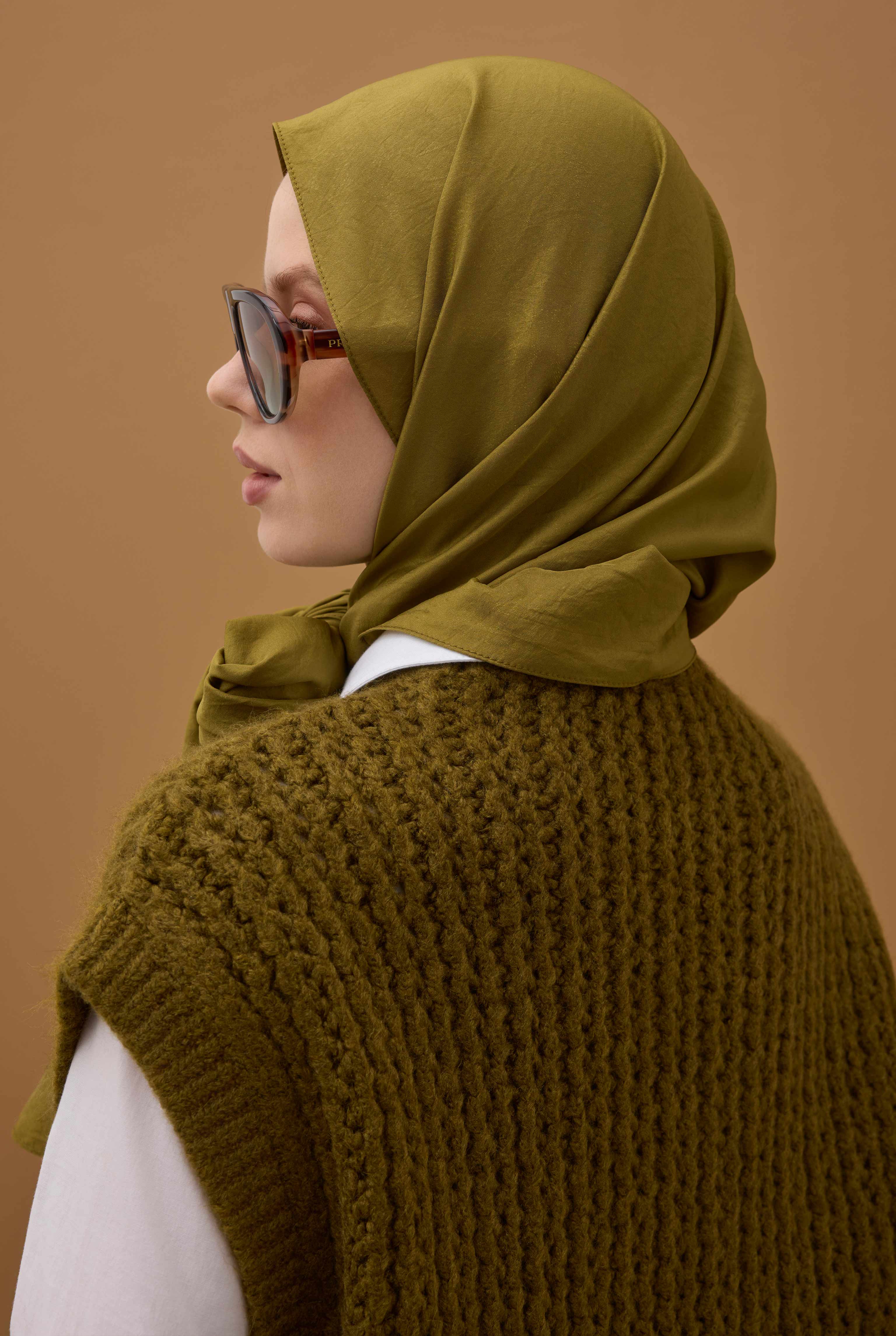 Soft Wrinkled Shawl Oil Green - 3