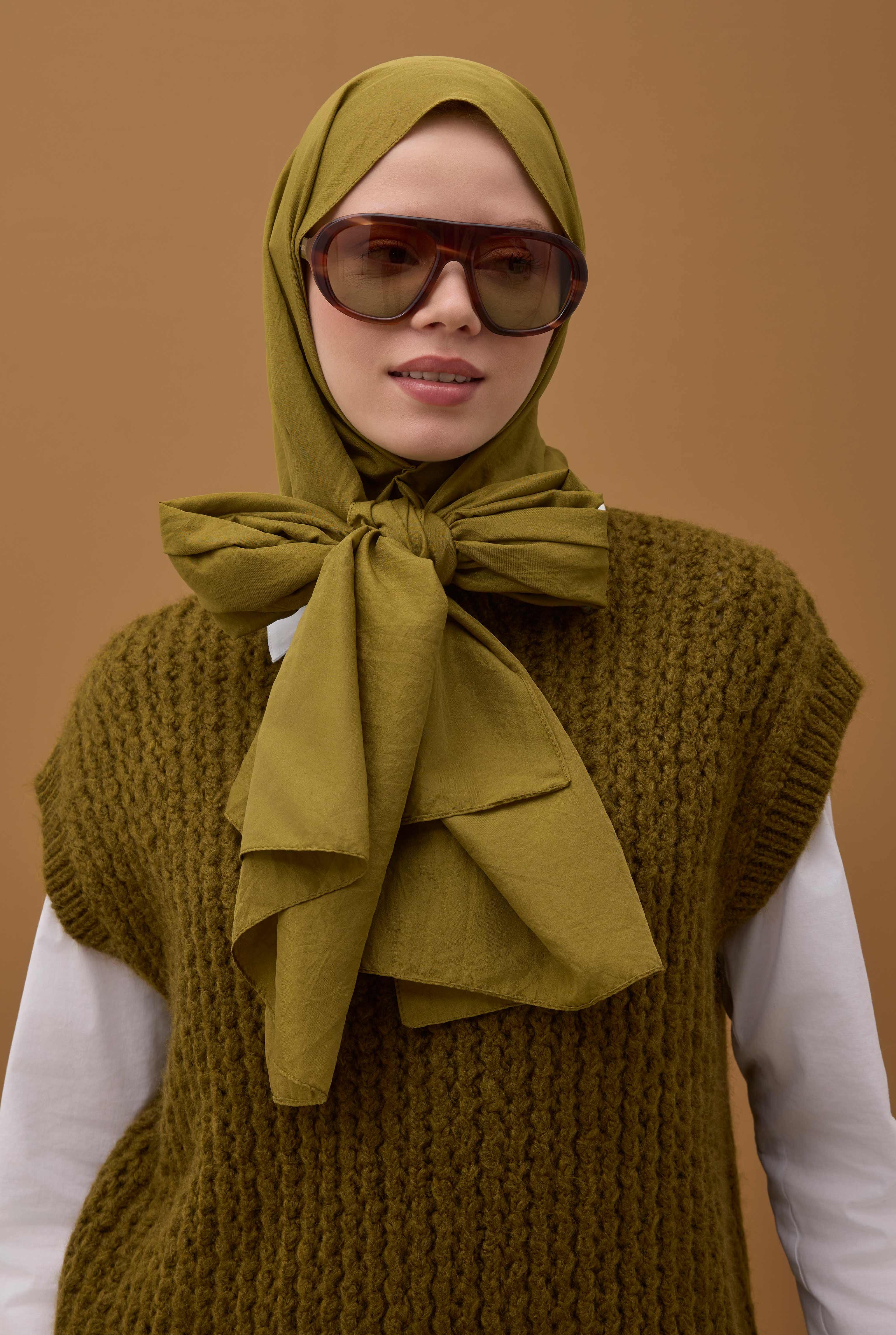 Soft Wrinkled Shawl Oil Green - 4