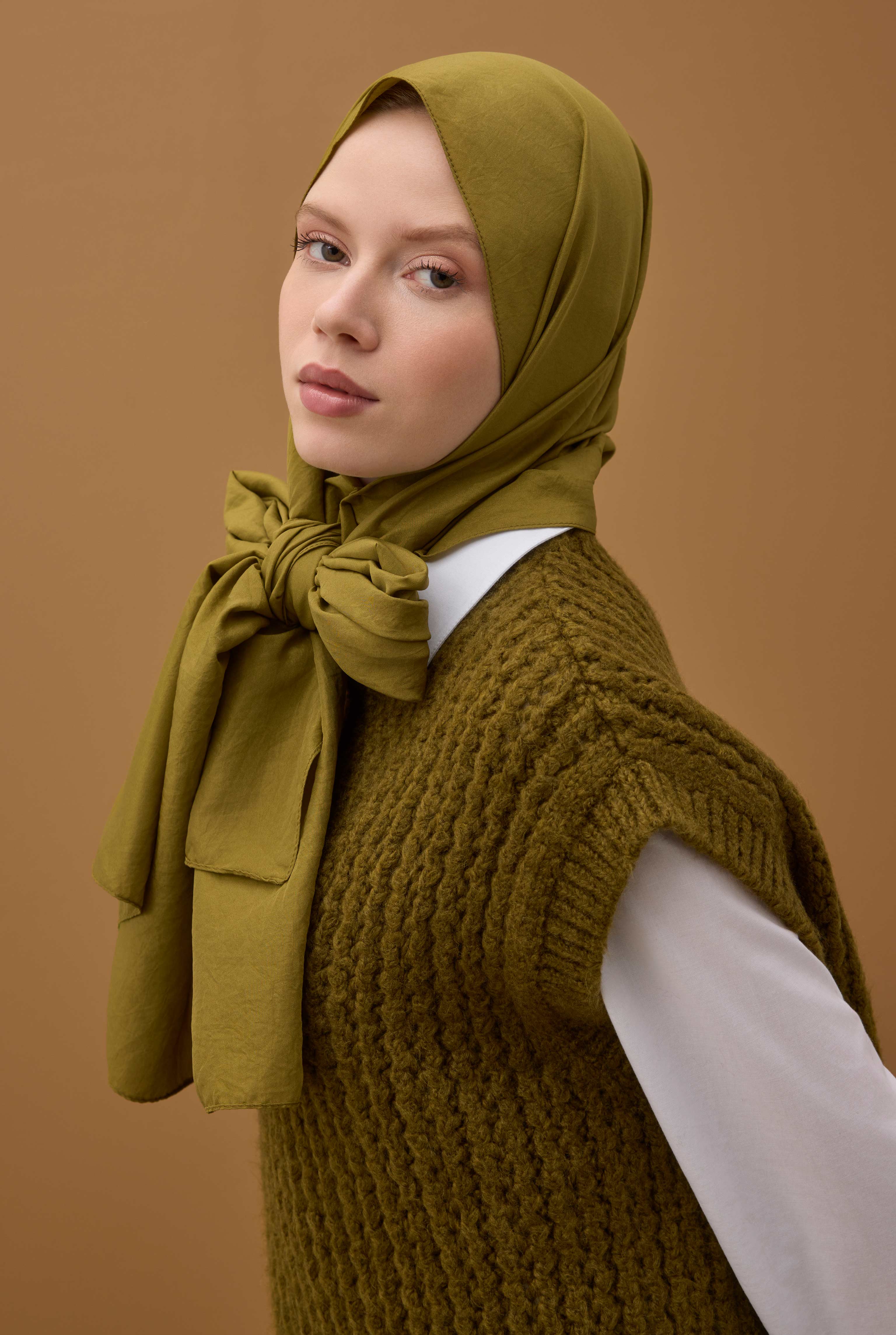 Soft Wrinkled Shawl Oil Green - 5