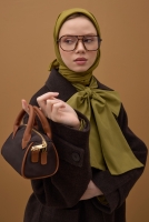 Soft Wrinkled Scarf Oil Green 