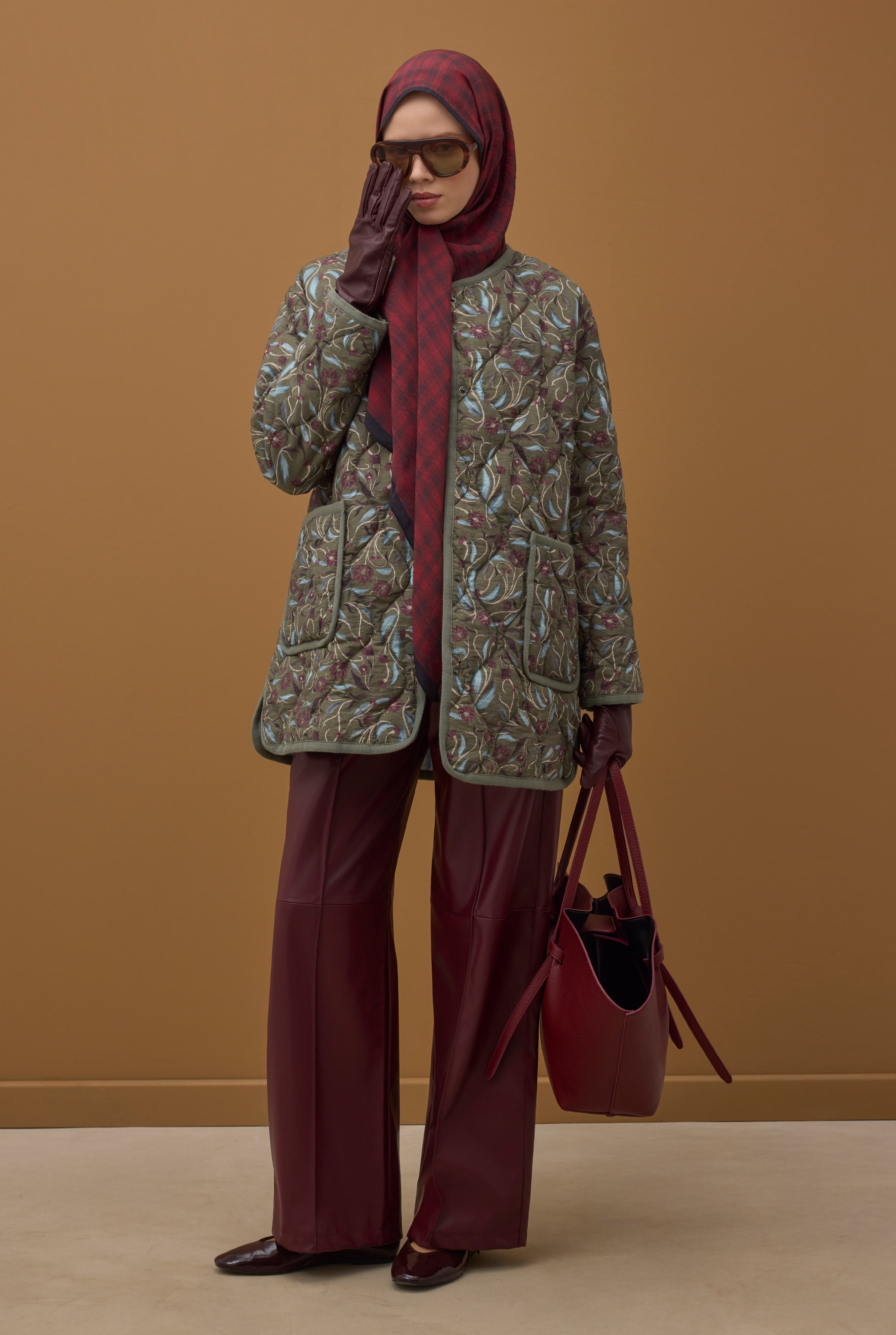 Pera Plaid Shawl Bordeaux - 6