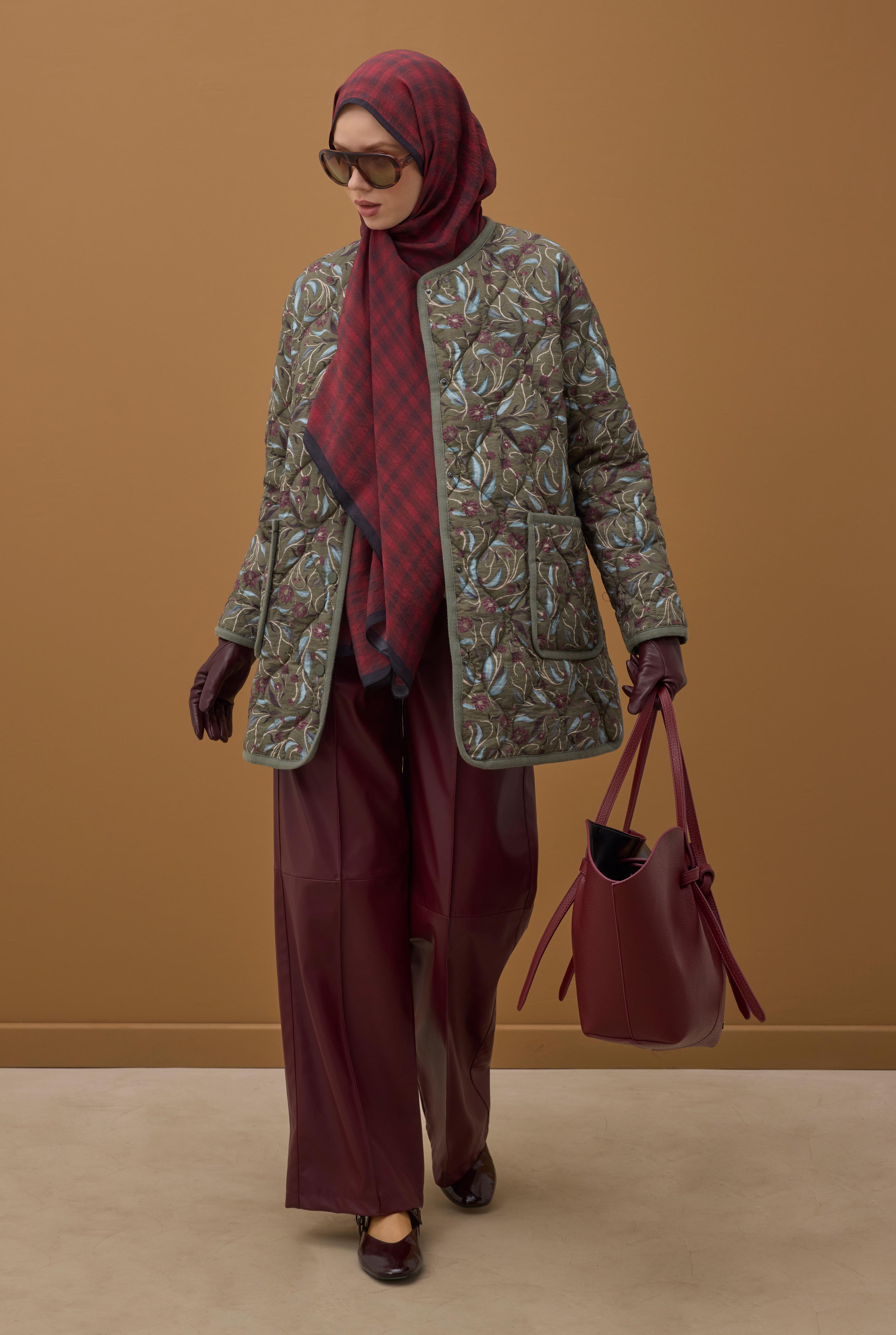 Pera Plaid Shawl Bordeaux - 7