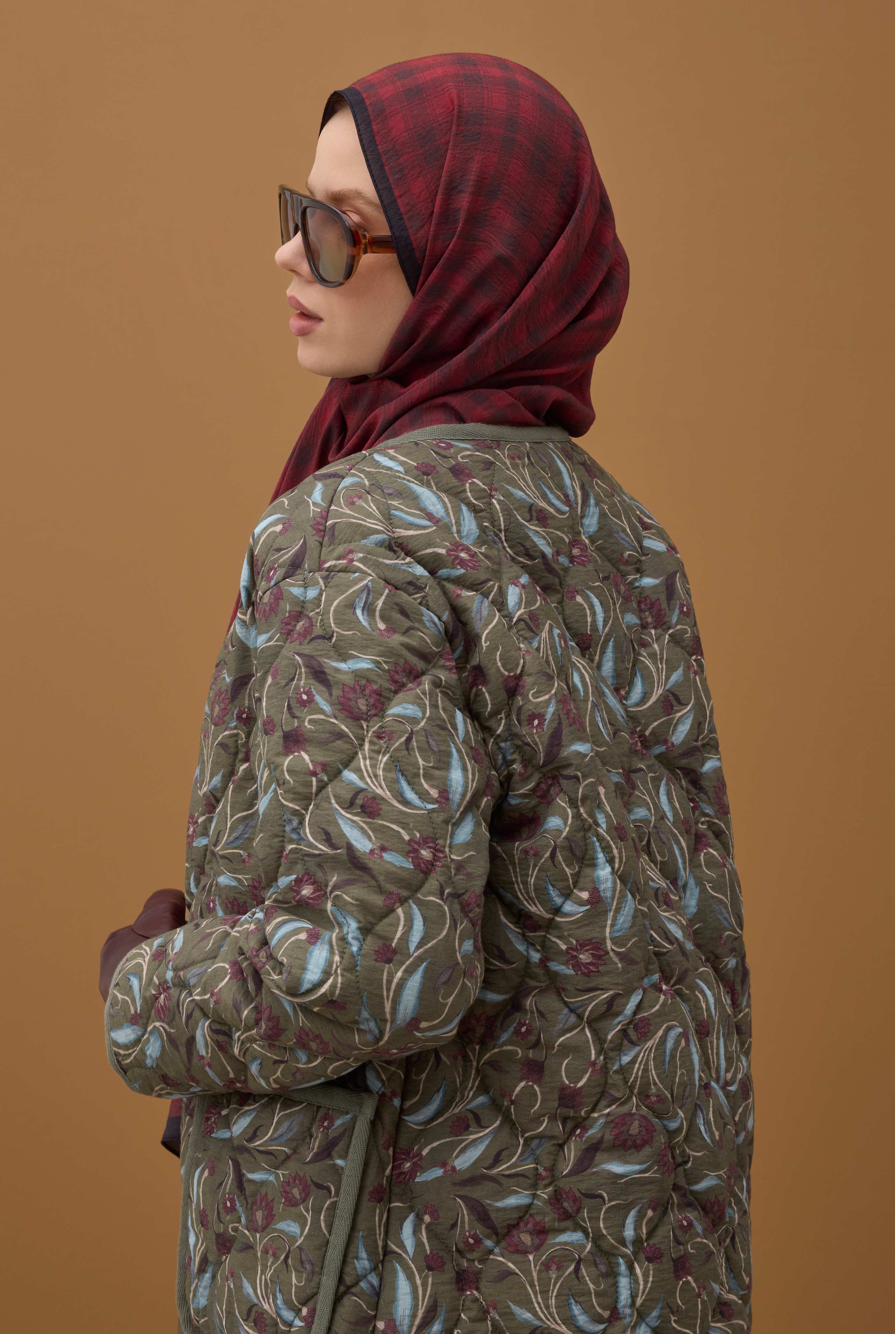 Pera Plaid Shawl Bordeaux - 8