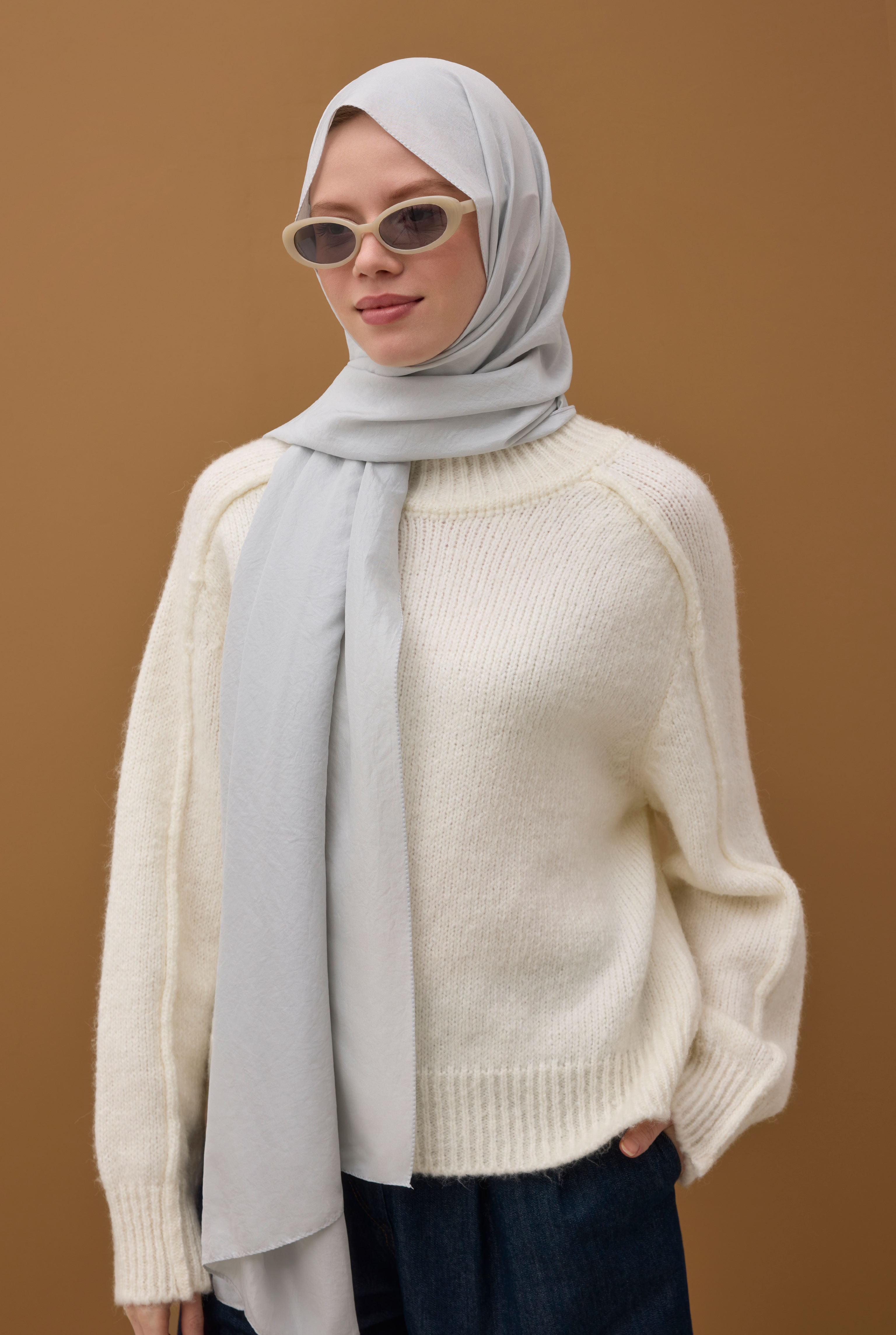 Soft Wrinkled Shawl Gray - 4