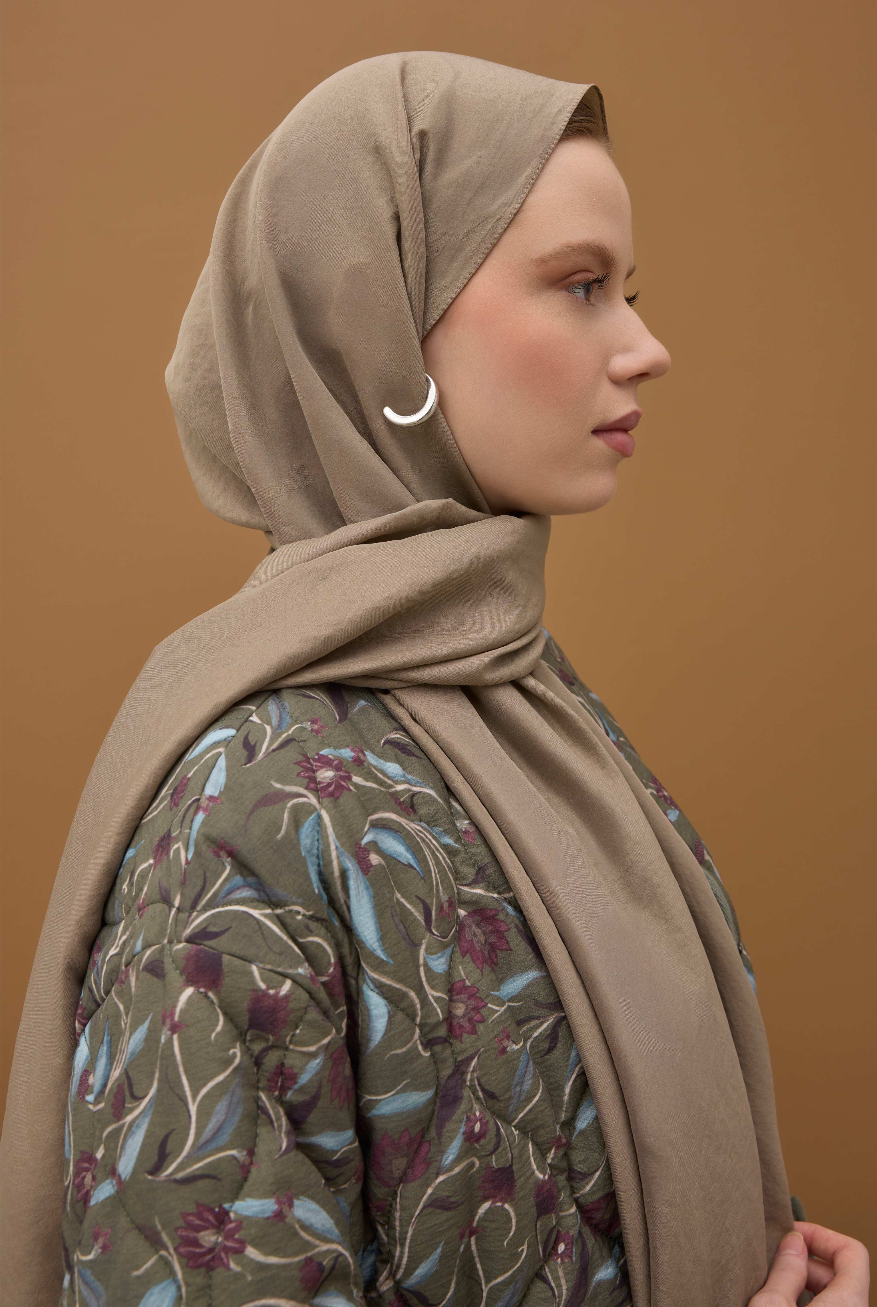 Soft Wrinkled Shawl Dusty Mink - 1