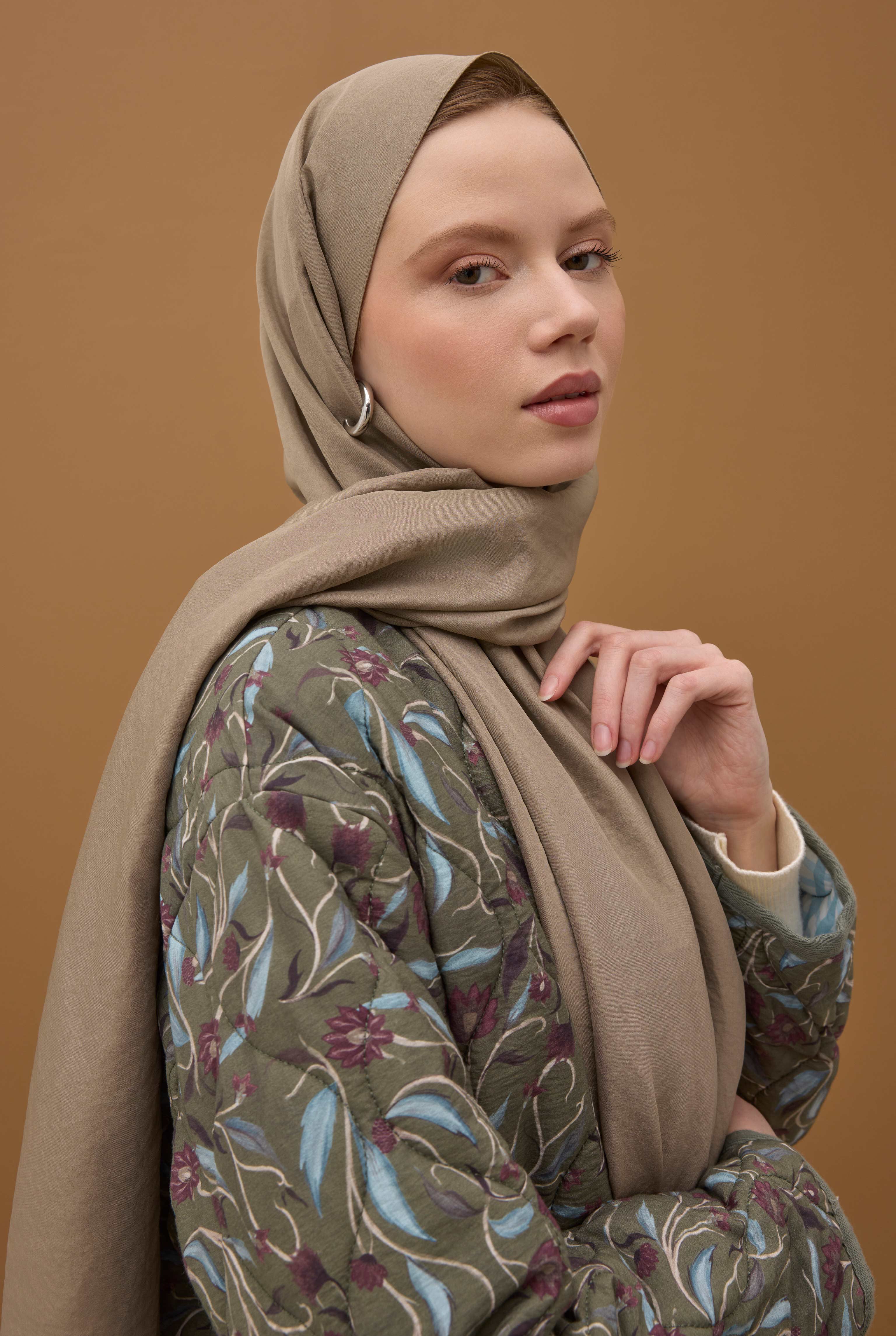 Soft Wrinkled Shawl Dusty Mink - 3