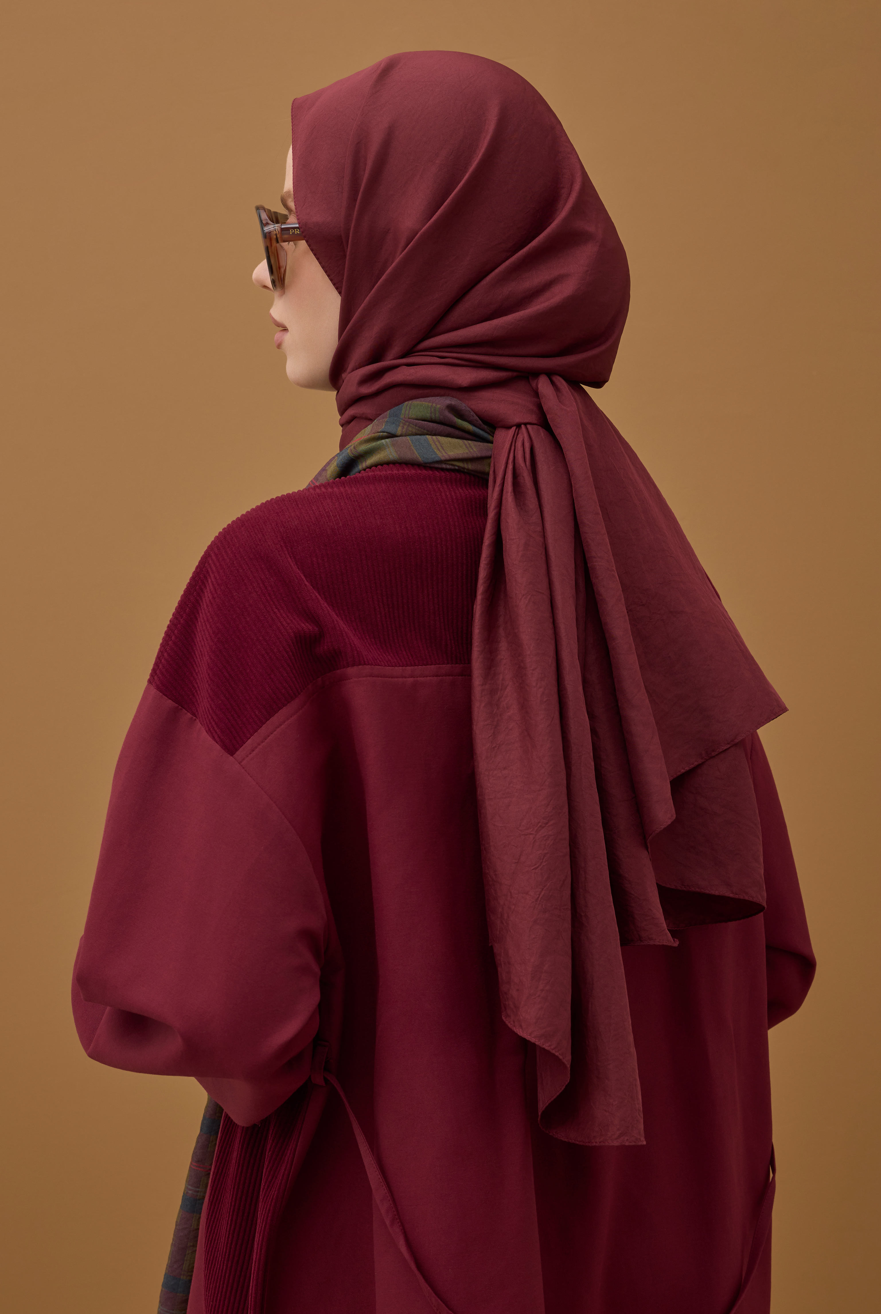 Soft Wrinkled Shawl Bordeaux - 2