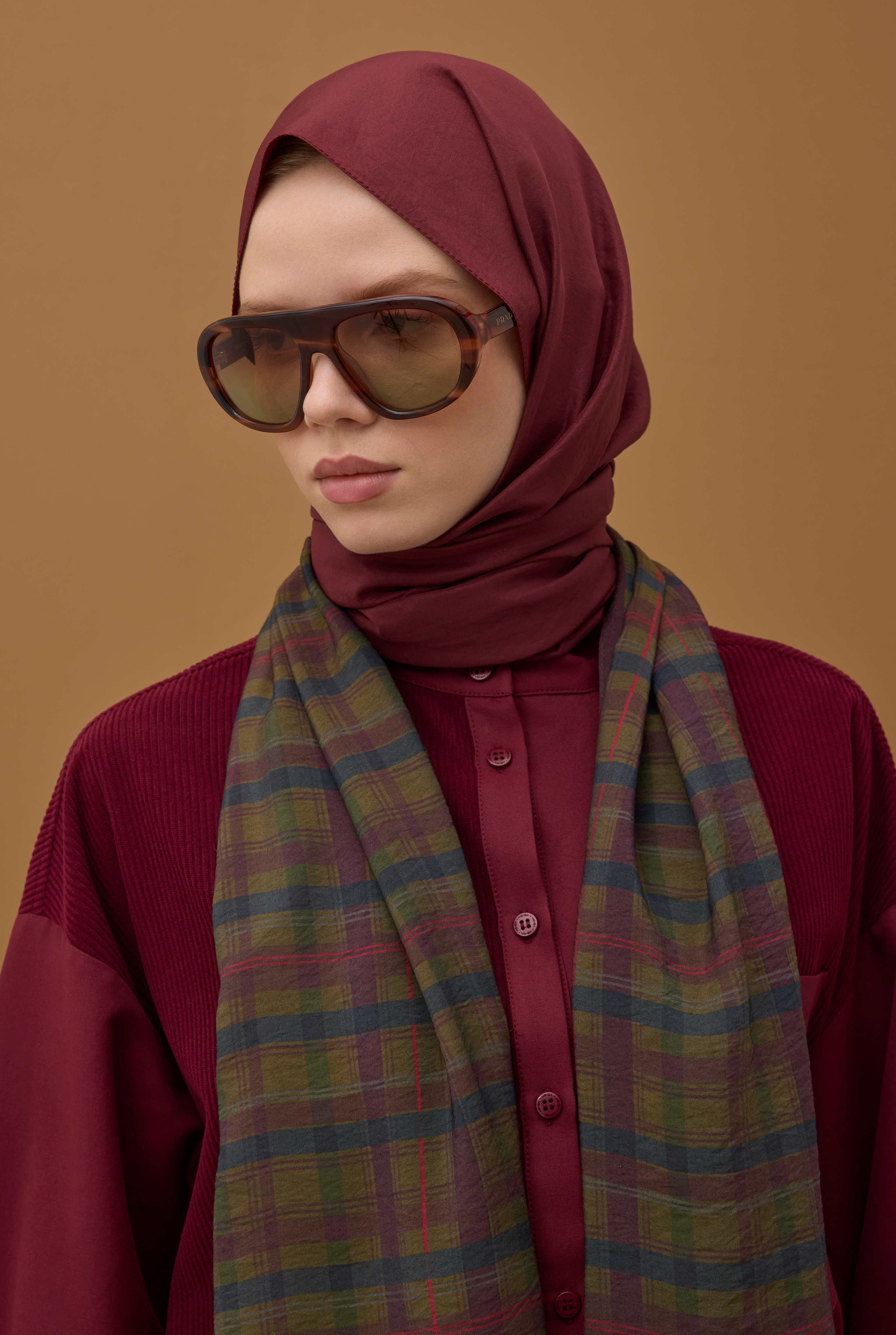 Soft Wrinkled Shawl Bordeaux - 3