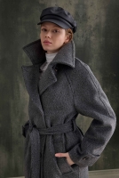Belted Long Coat Anthracite 