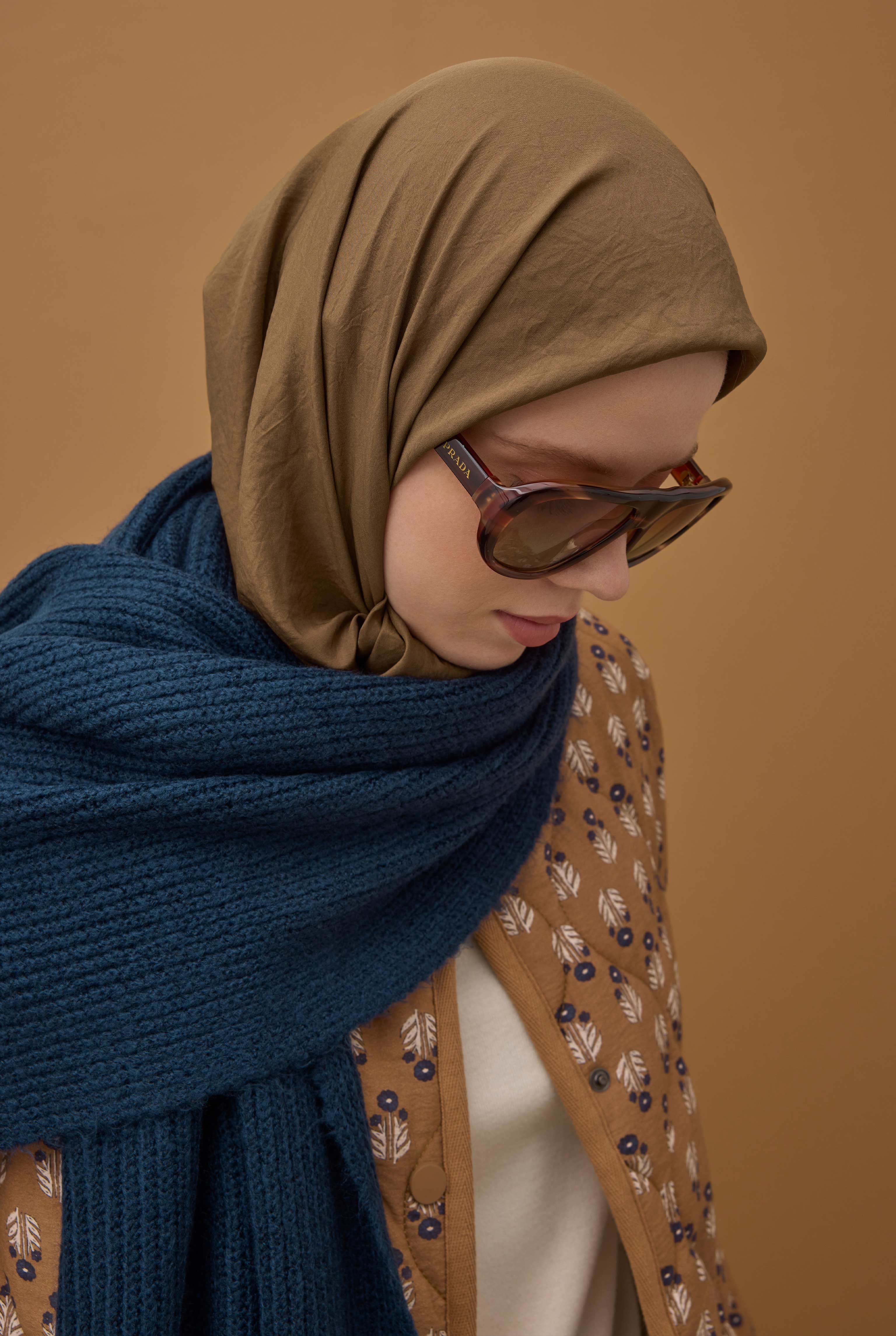 Soft Wrinkled Scarf Warm Brown - 5
