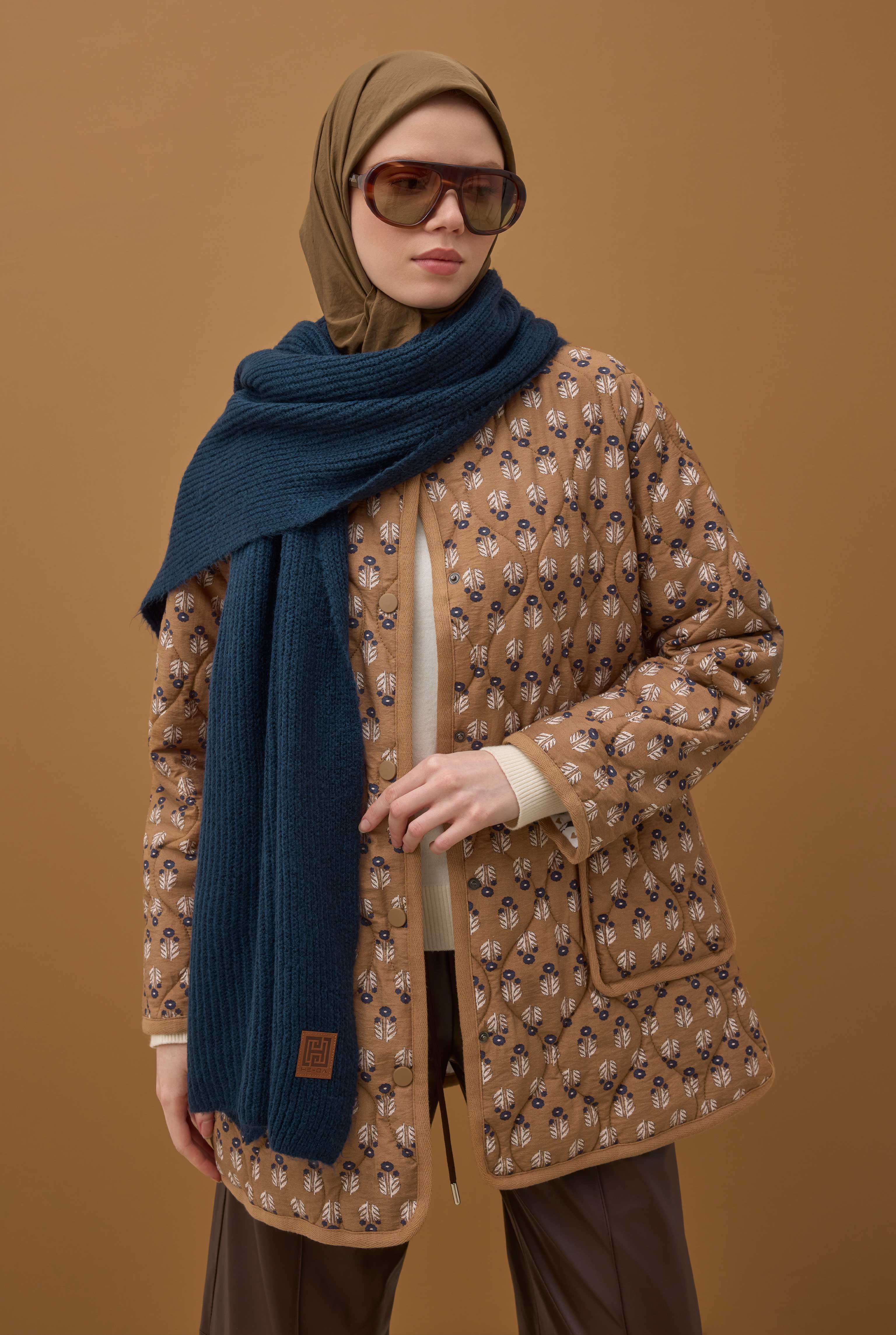 Soft Wrinkled Scarf Warm Brown - 7