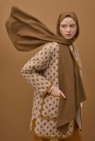 Soft Wrinkled Shawl Warm Brown 