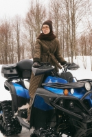 Long Quilted Coat Dark Khaki 