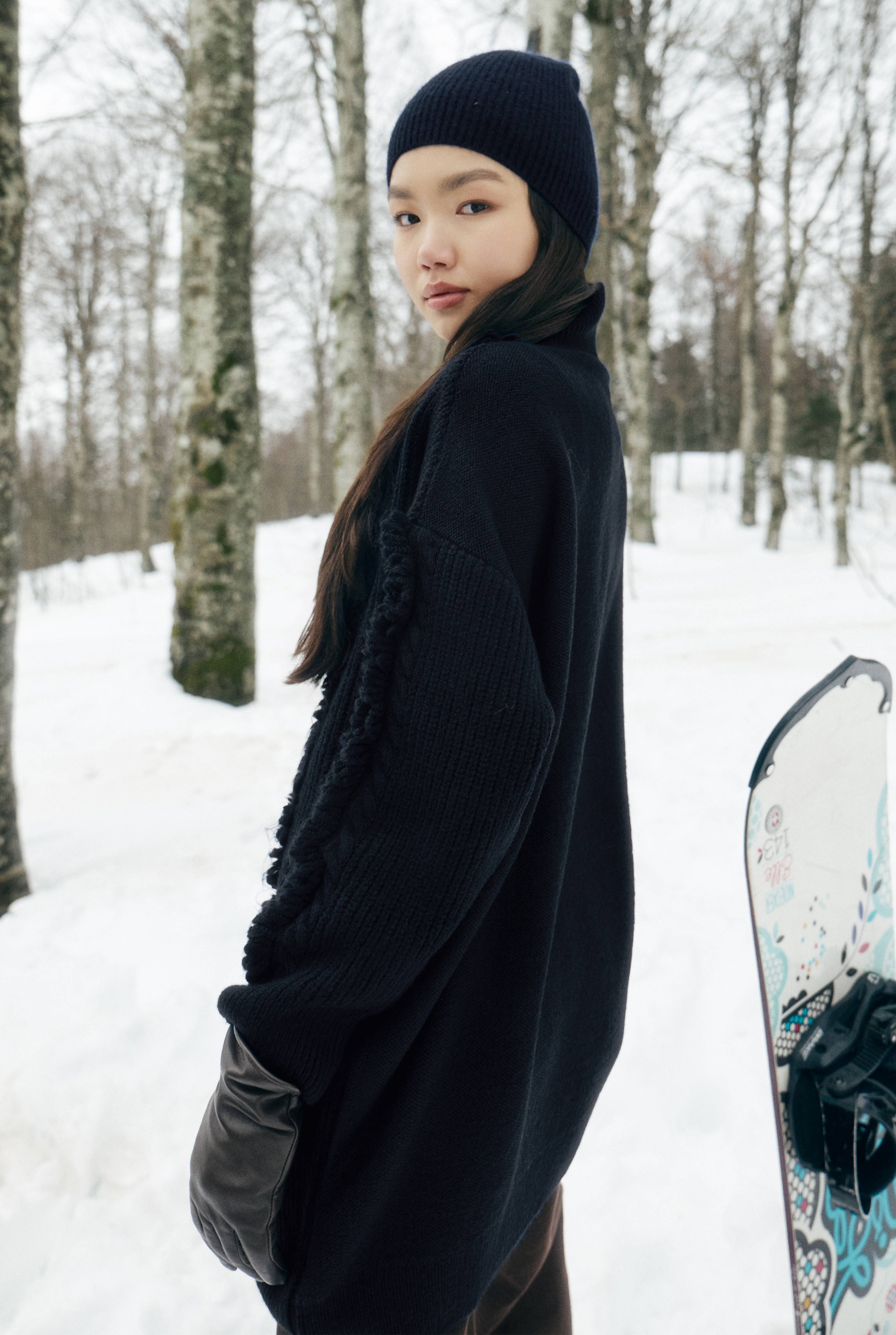 Tassel Detailed Knitted Sweater Navy Blue - 3