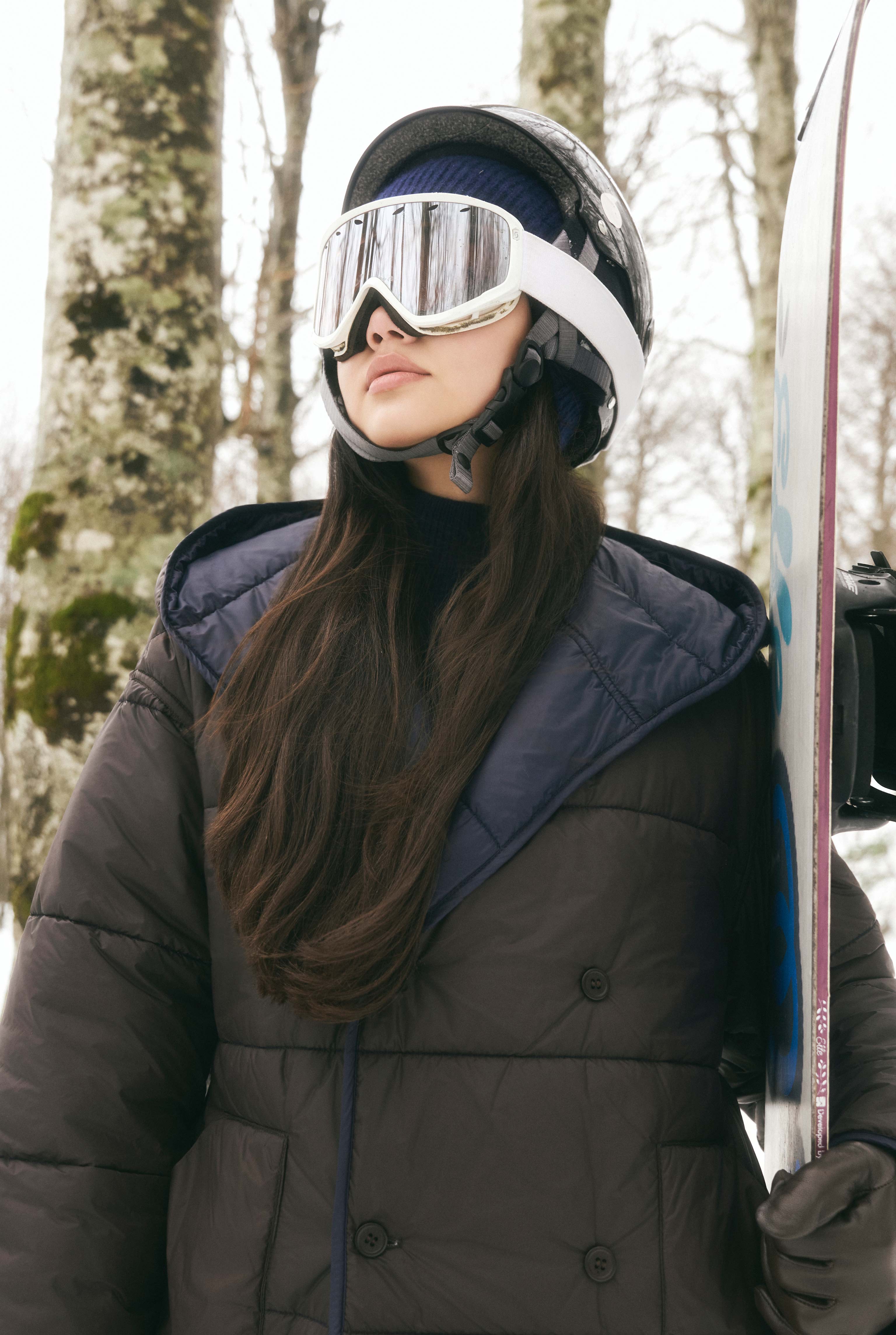 Reversible Puffer Jacket Dark Brown -Dark Navy Blue - 12