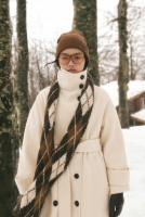 Funnel Neck Long Coat Ecru 