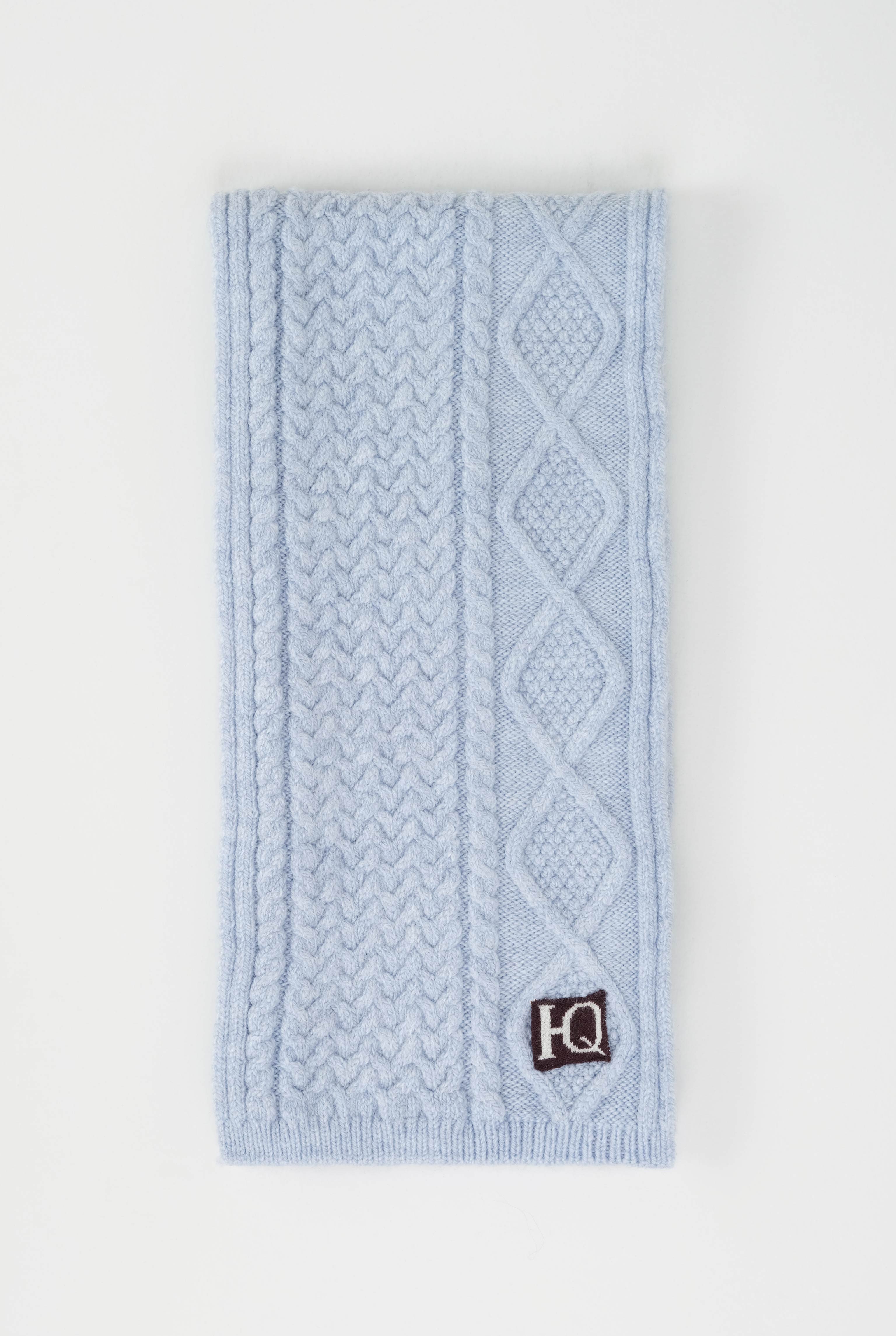 Cable Knit Scarf Ice Blue - 4