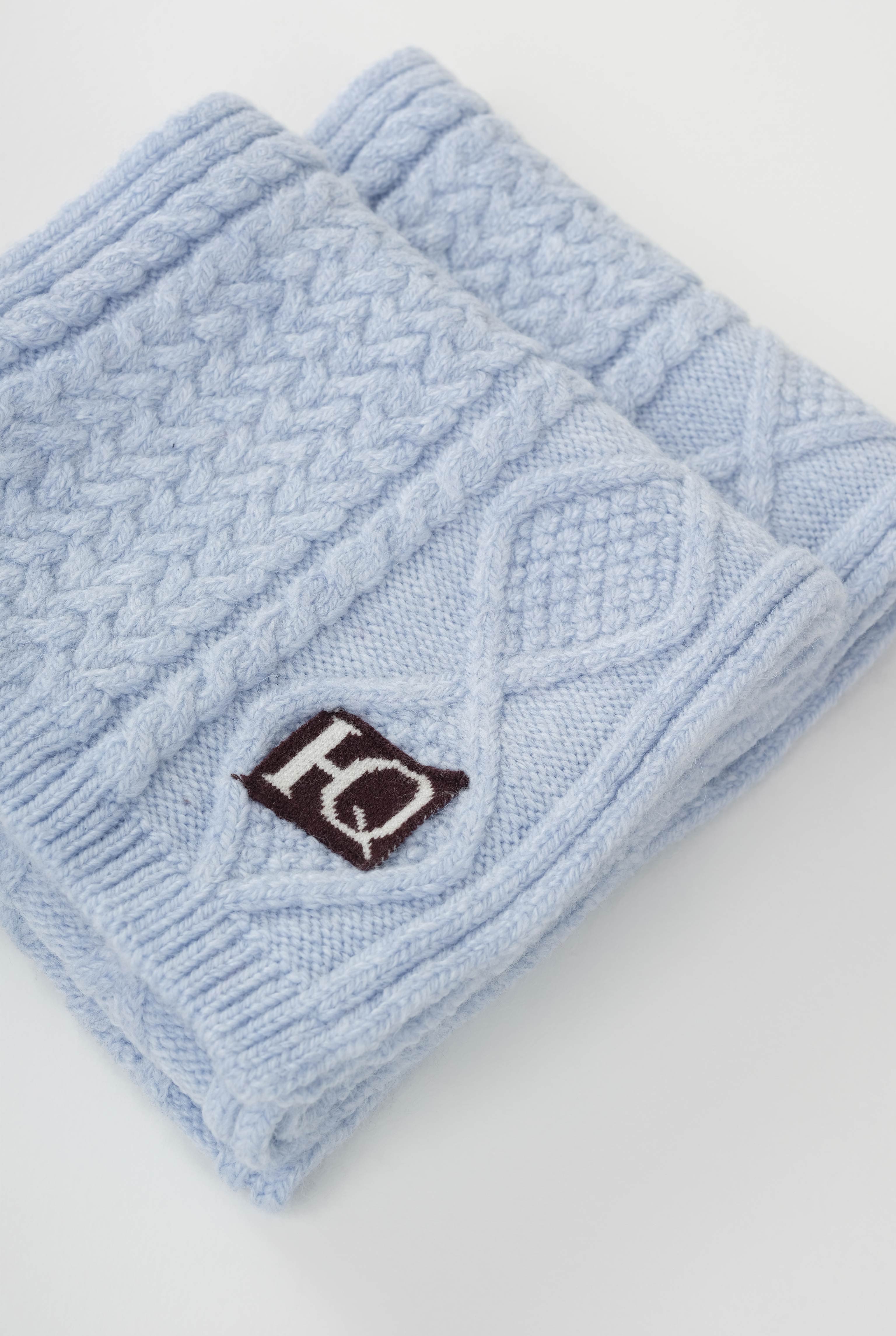 Cable Knit Scarf Ice Blue - 2