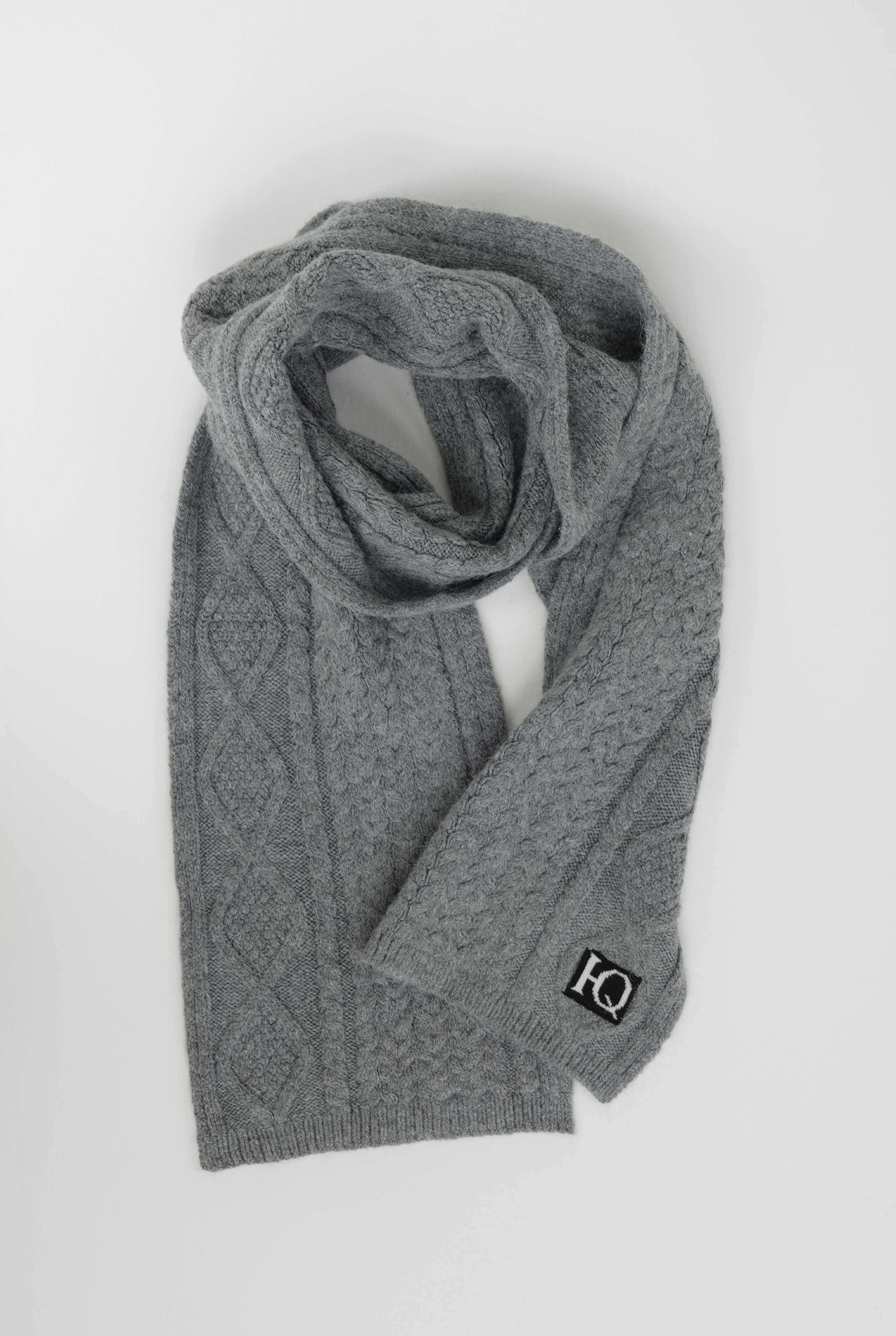 Cable Knit Scarf Gray - 6