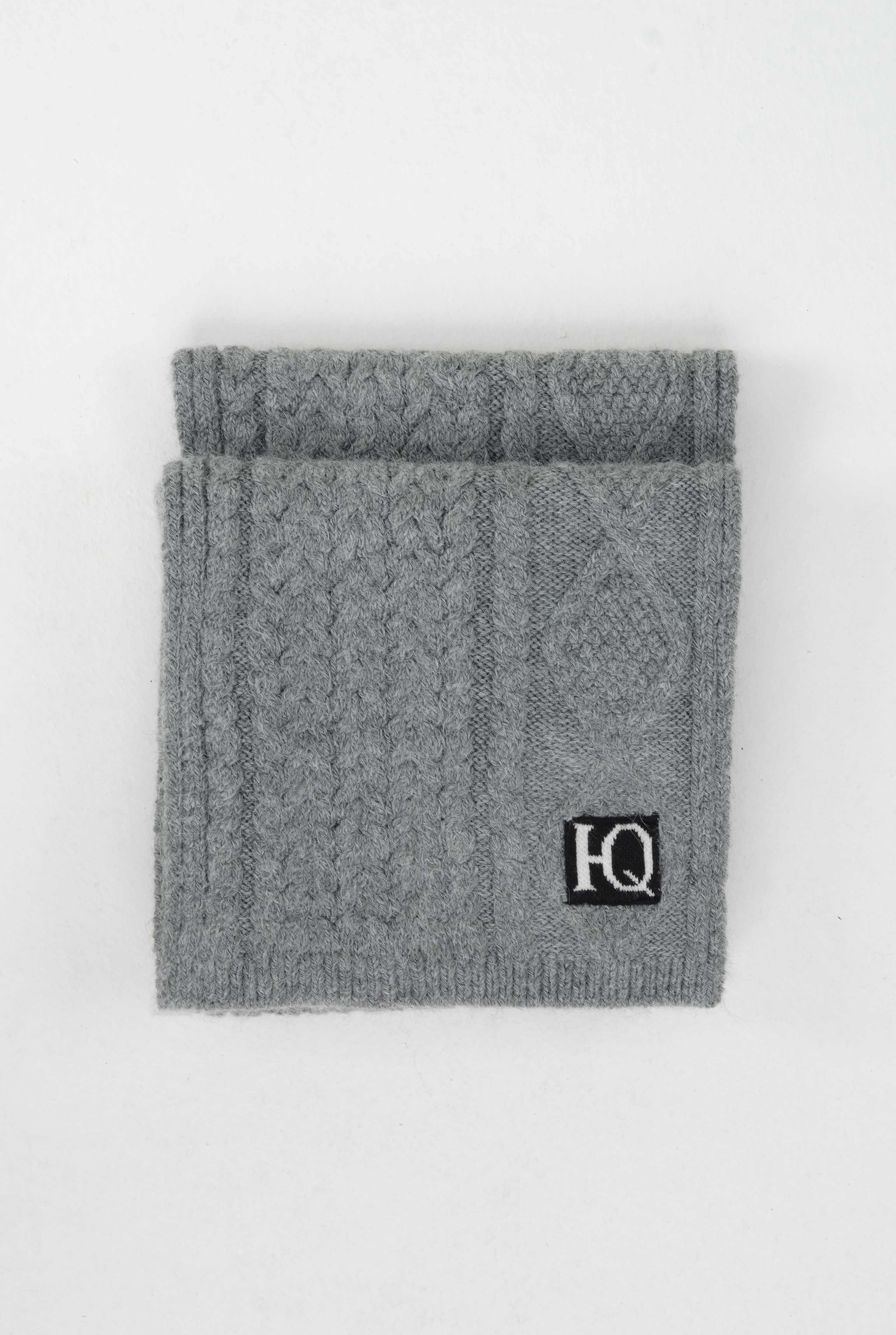 Cable Knit Scarf Gray - 3