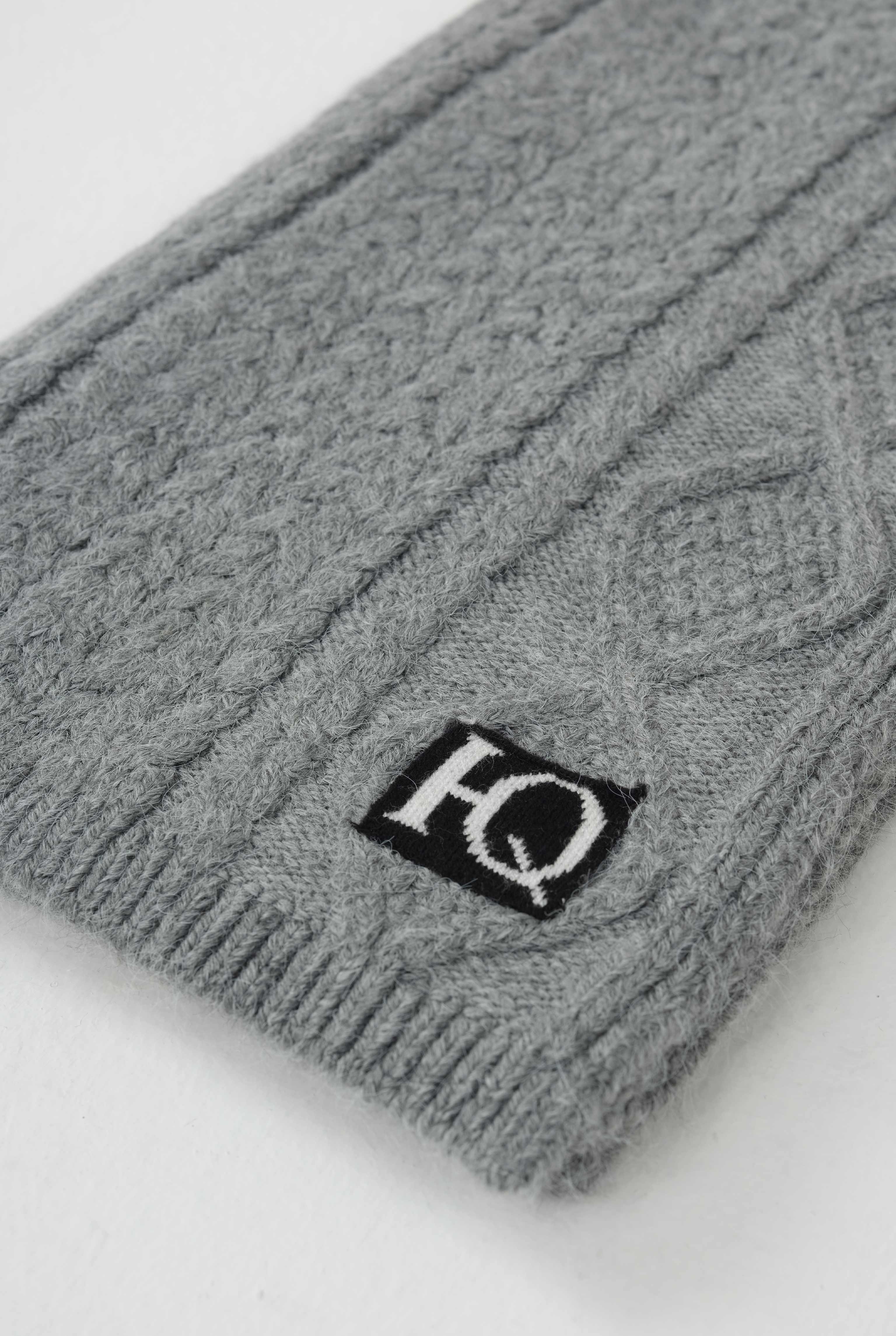 Cable Knit Scarf Gray - 4