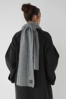 Cable Knit Scarf Gray 